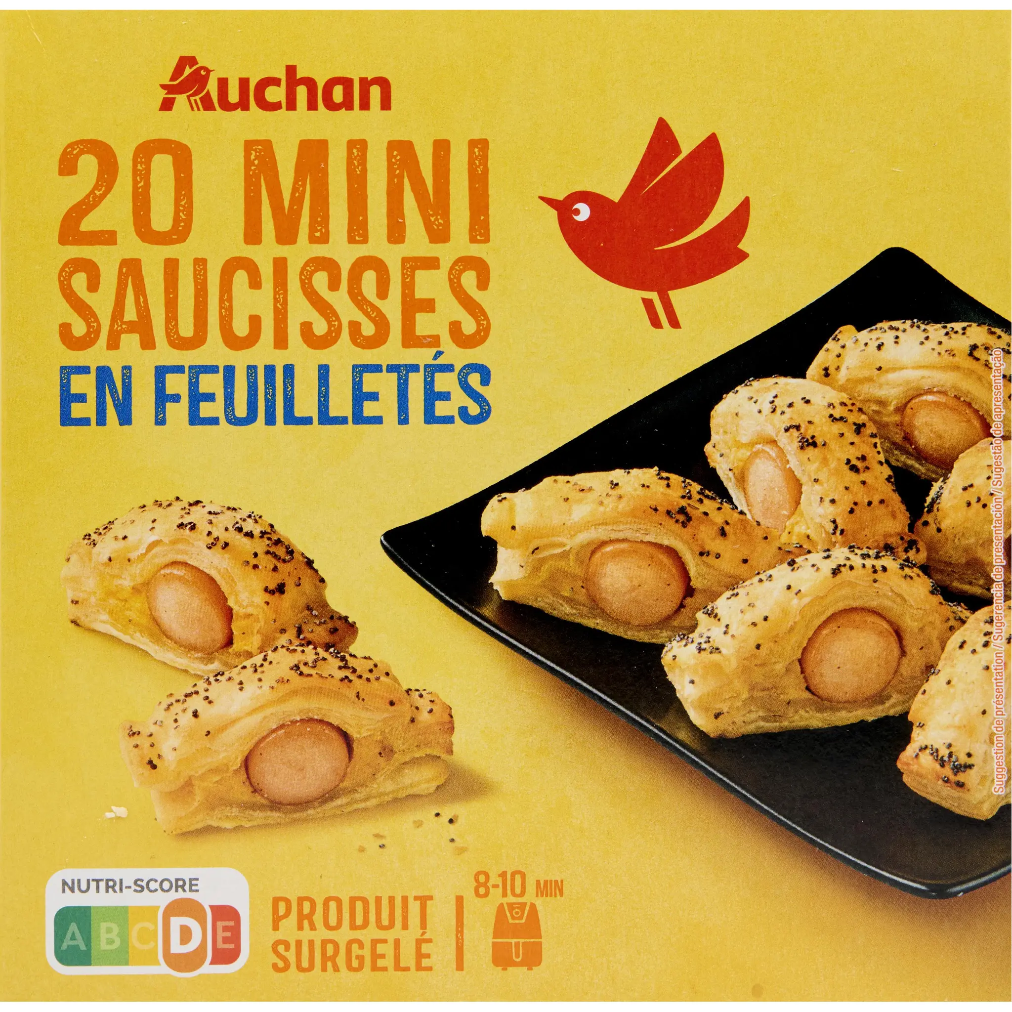 AUCHAN Mini saucisses en feuilletés au pavot