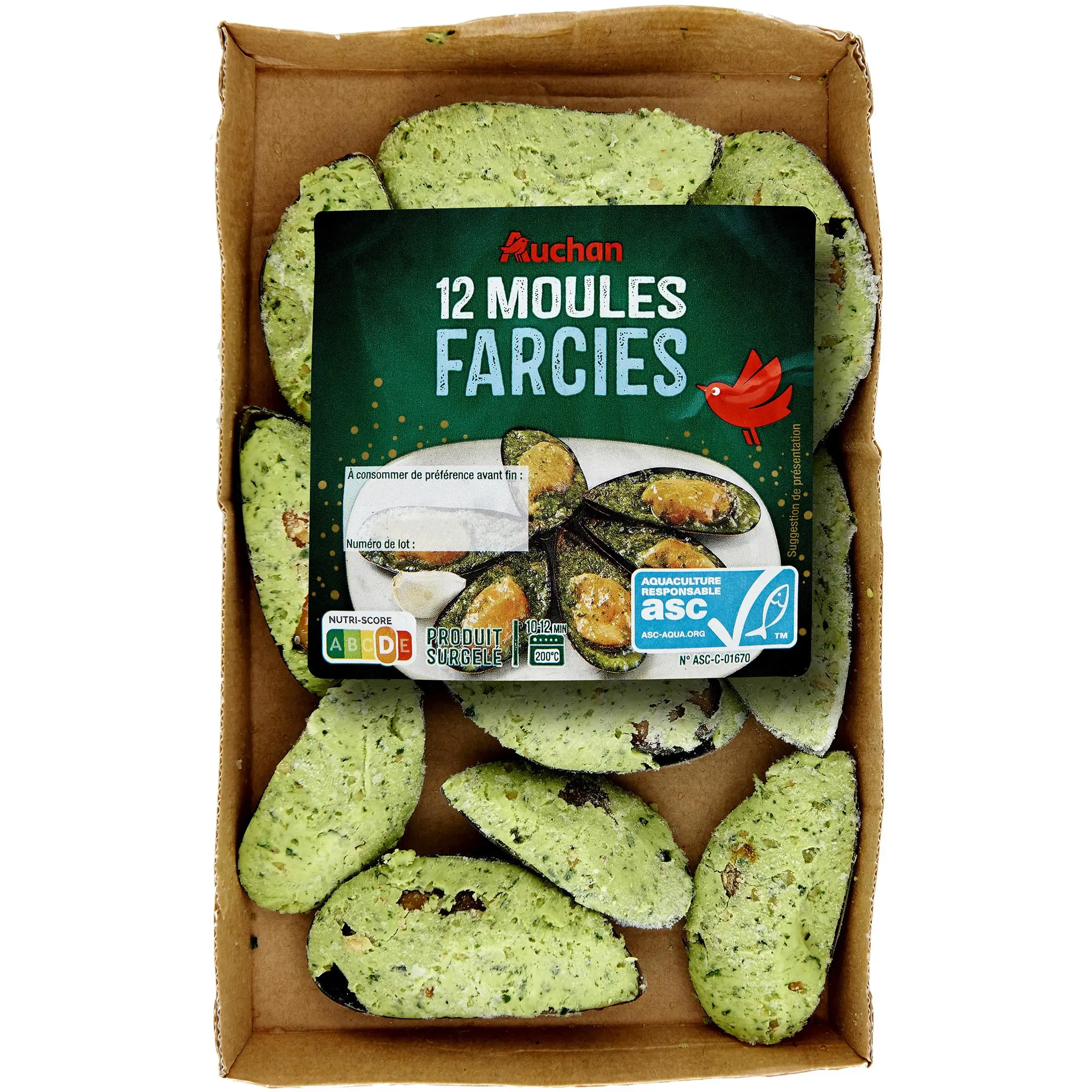 AUCHAN Moules farcies au beurre persillées à l'ail