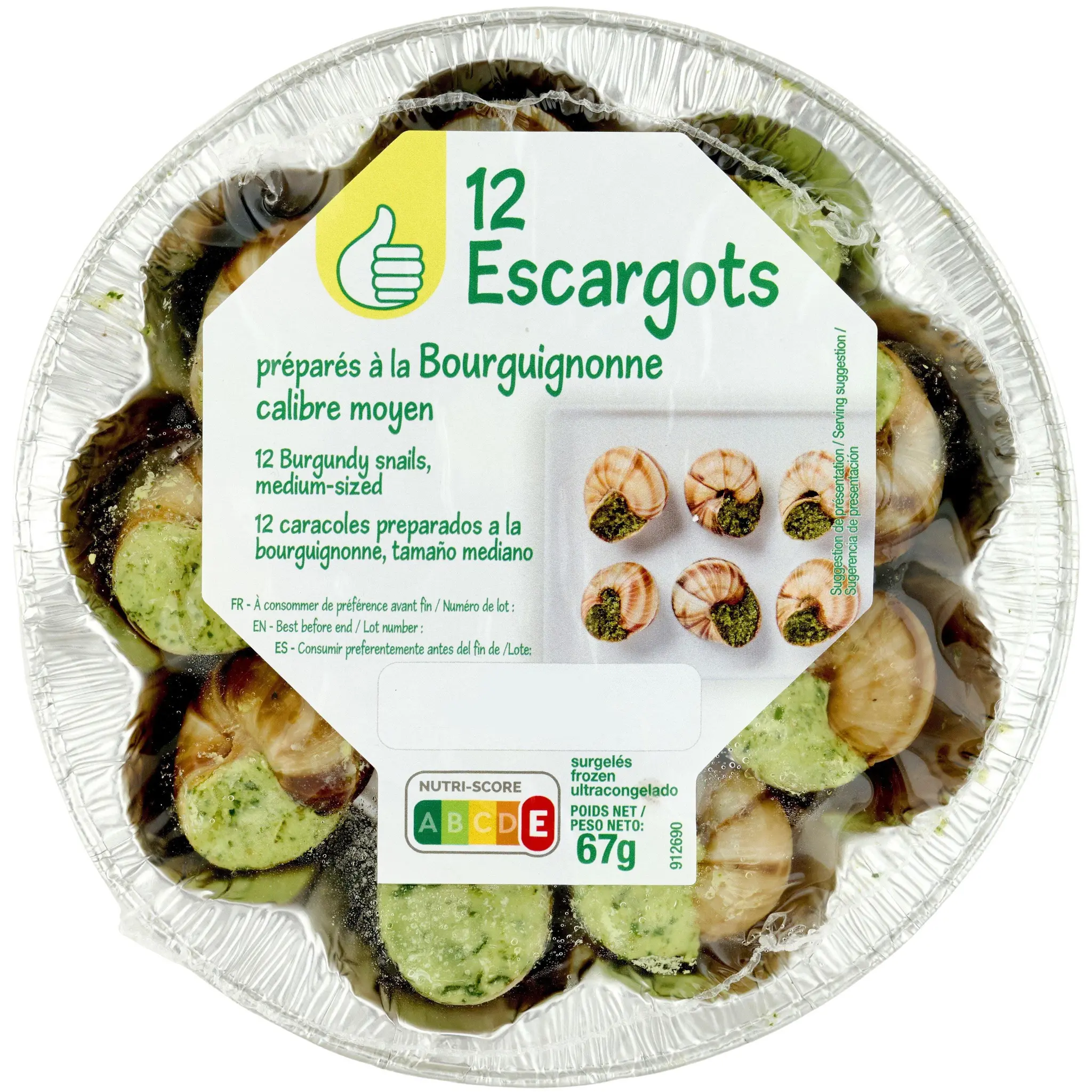 POUCE Escargots a la bourguignonne calibre moyen