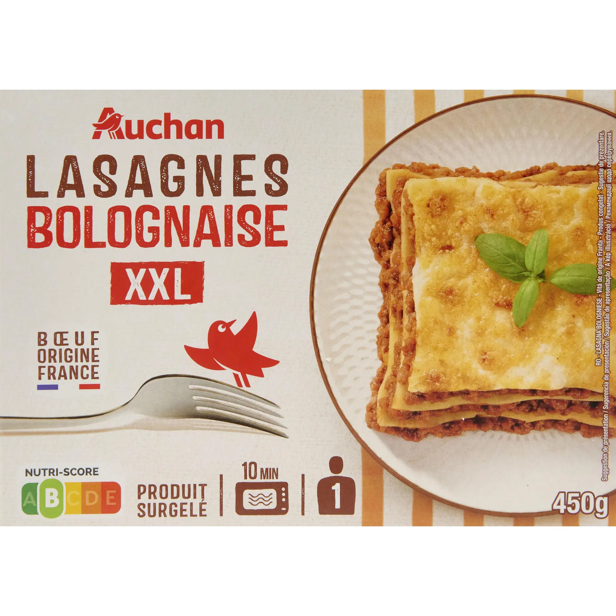AUCHAN Lasagnes à la bolognaise XXL