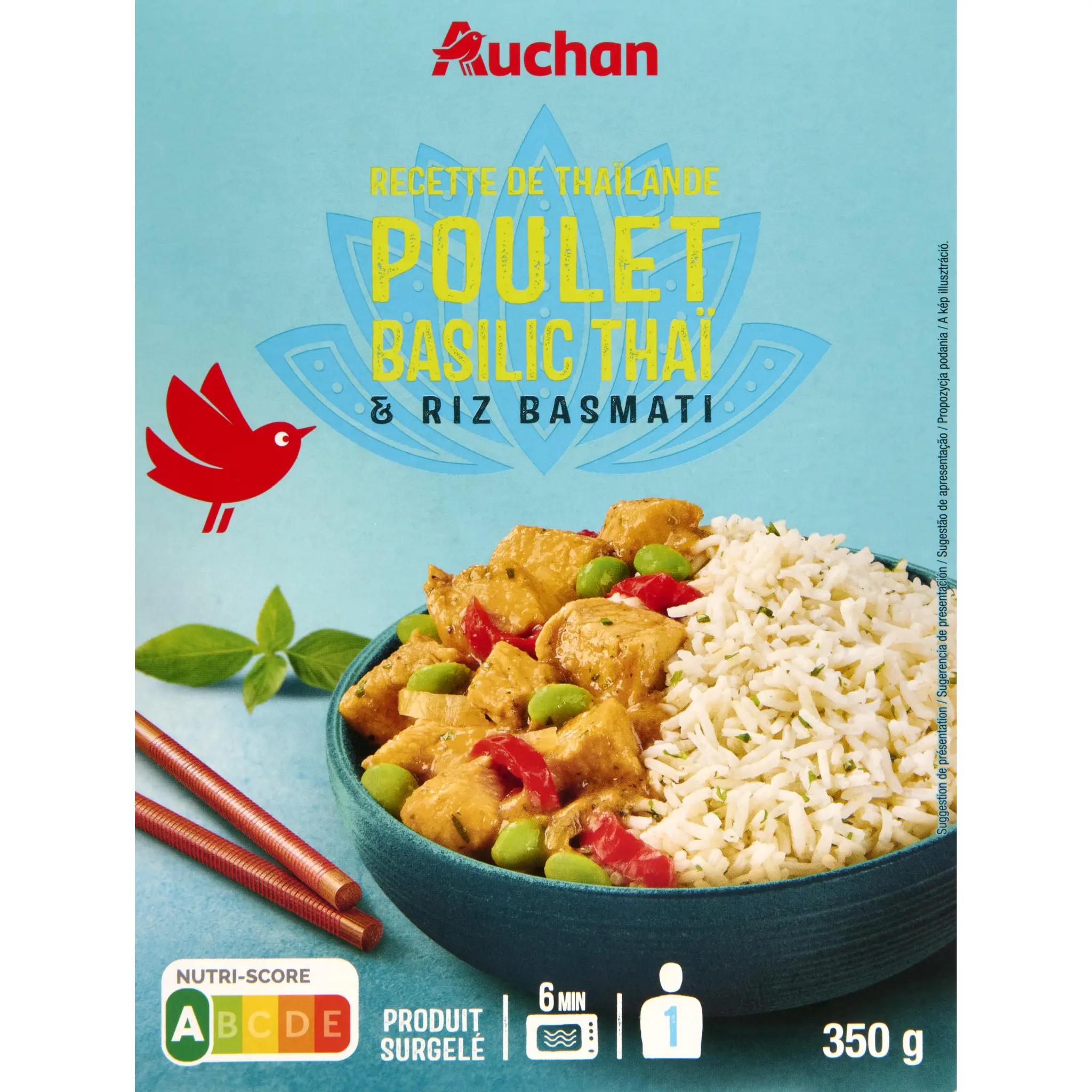 AUCHAN Poulet basilic thaï riz