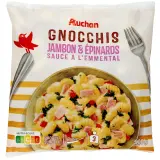 AUCHAN Gnocchis jambon emmental épinards