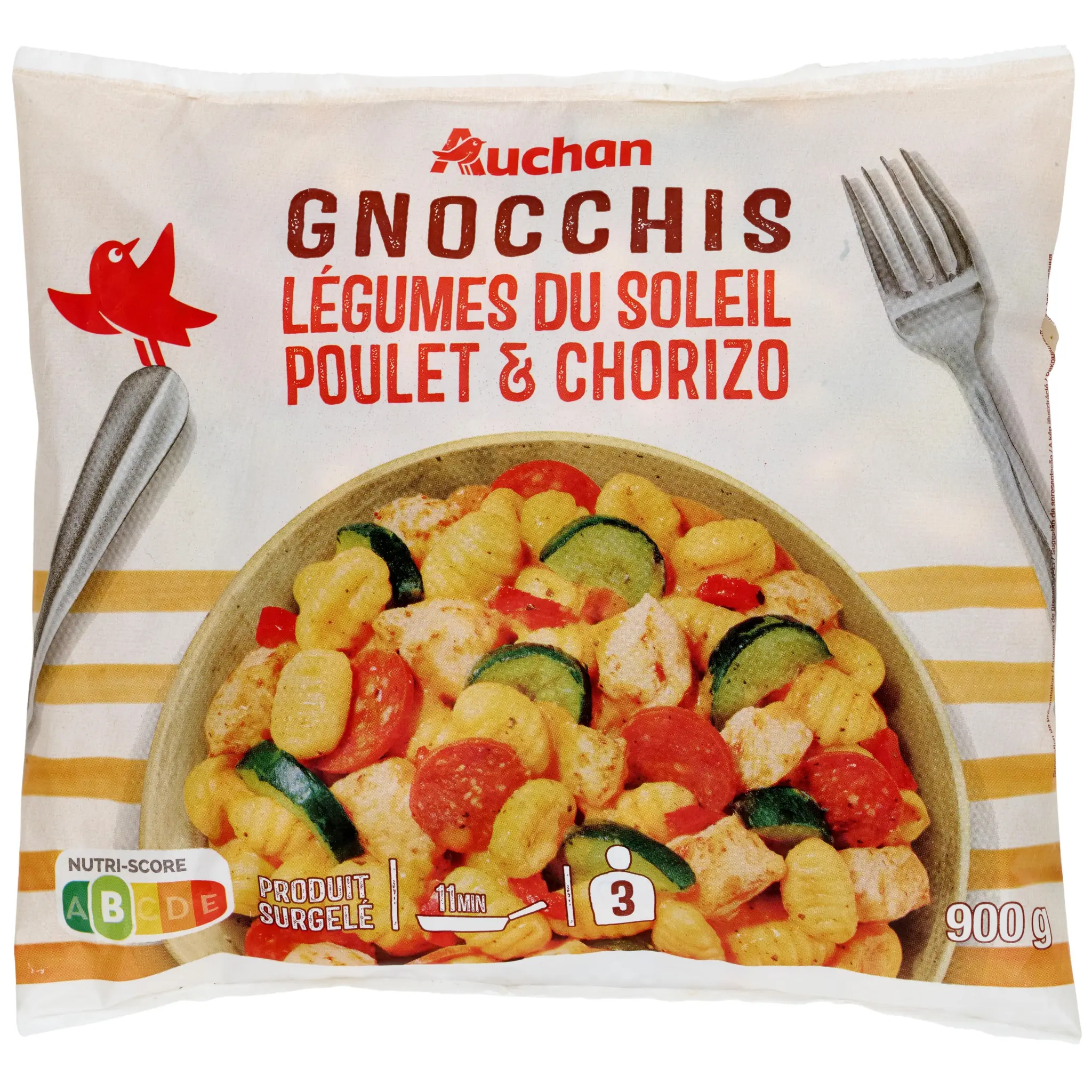 AUCHAN Gnocchi au poulet et chorizo
