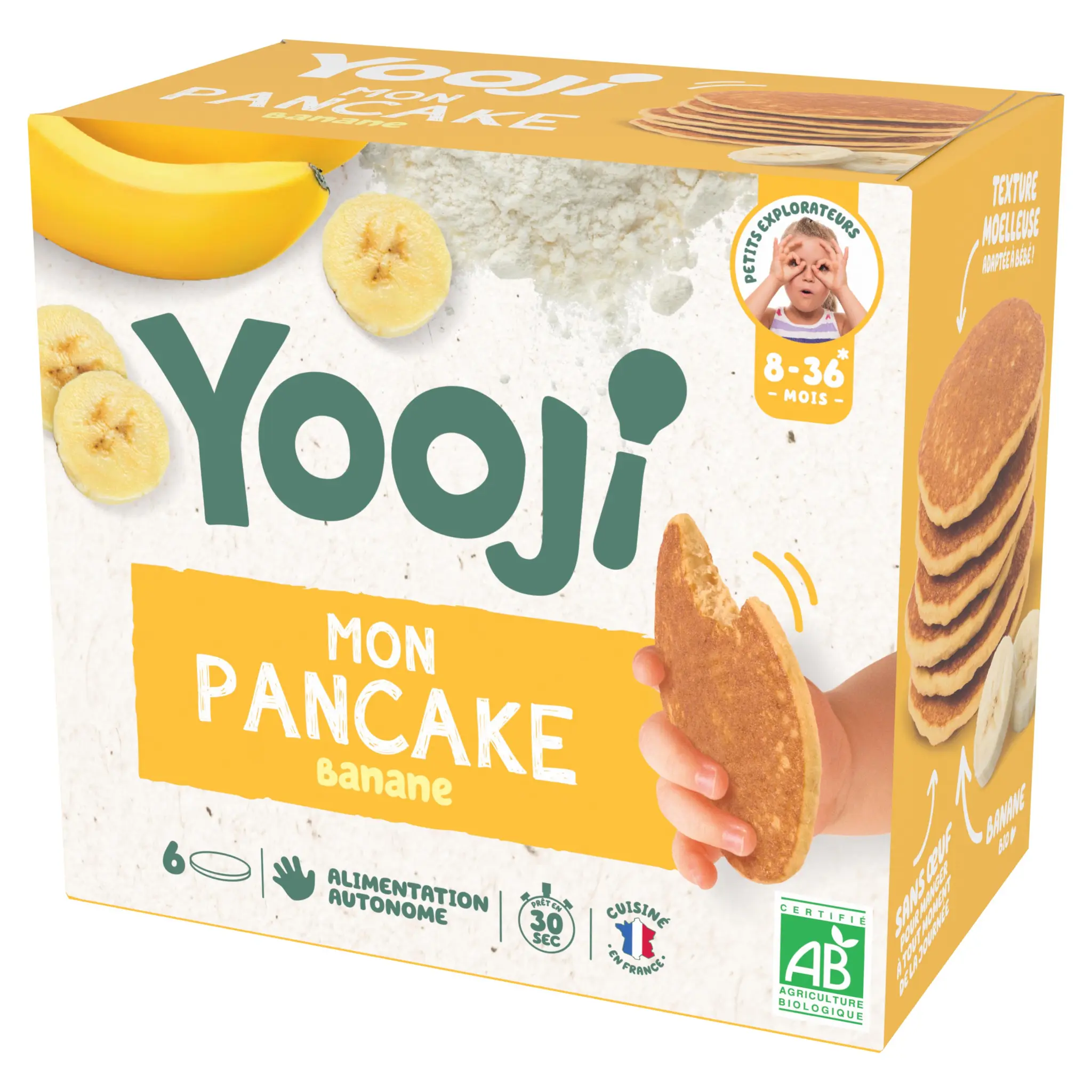 YOOJI Pancakes pour bébé à la banane bio surgelé dès 8 mois