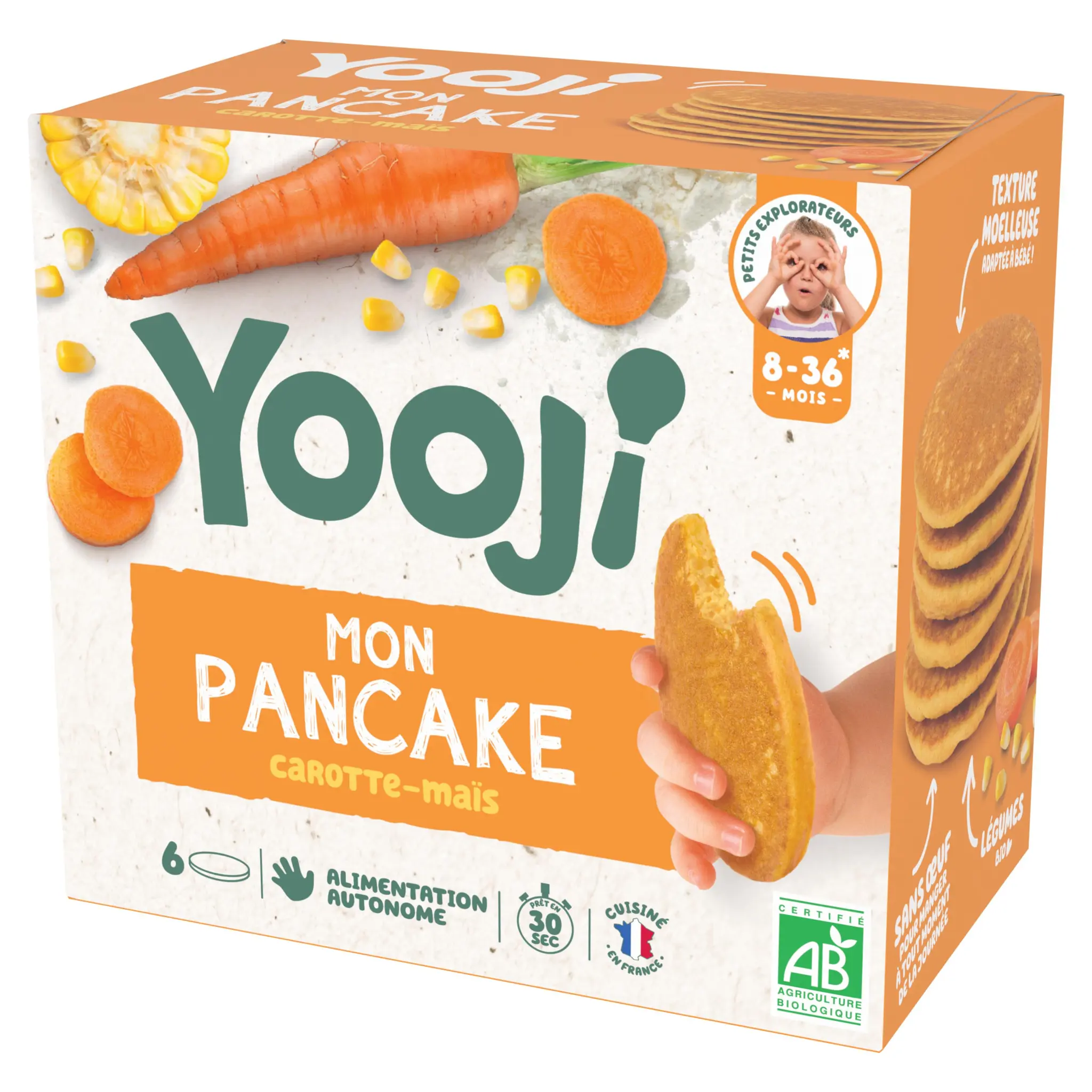 YOOJI Pancakes pour bébé Bio Carotte et maïs de 8 à 36 mois