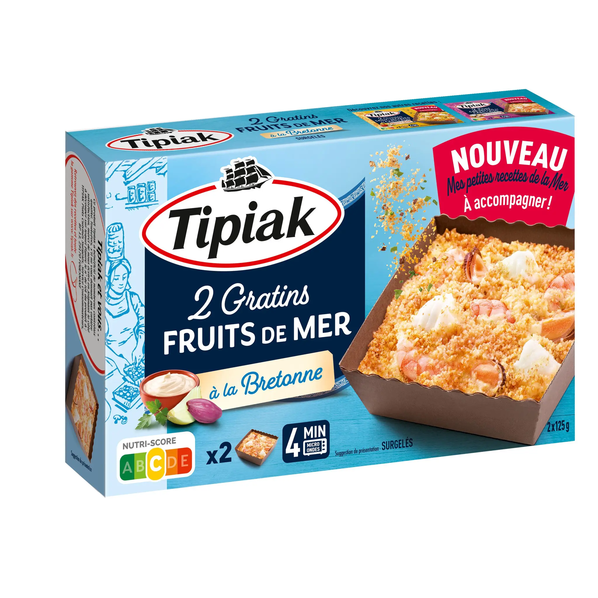 TIPIAK Mini gratins crevettes colin moules à la bretonne