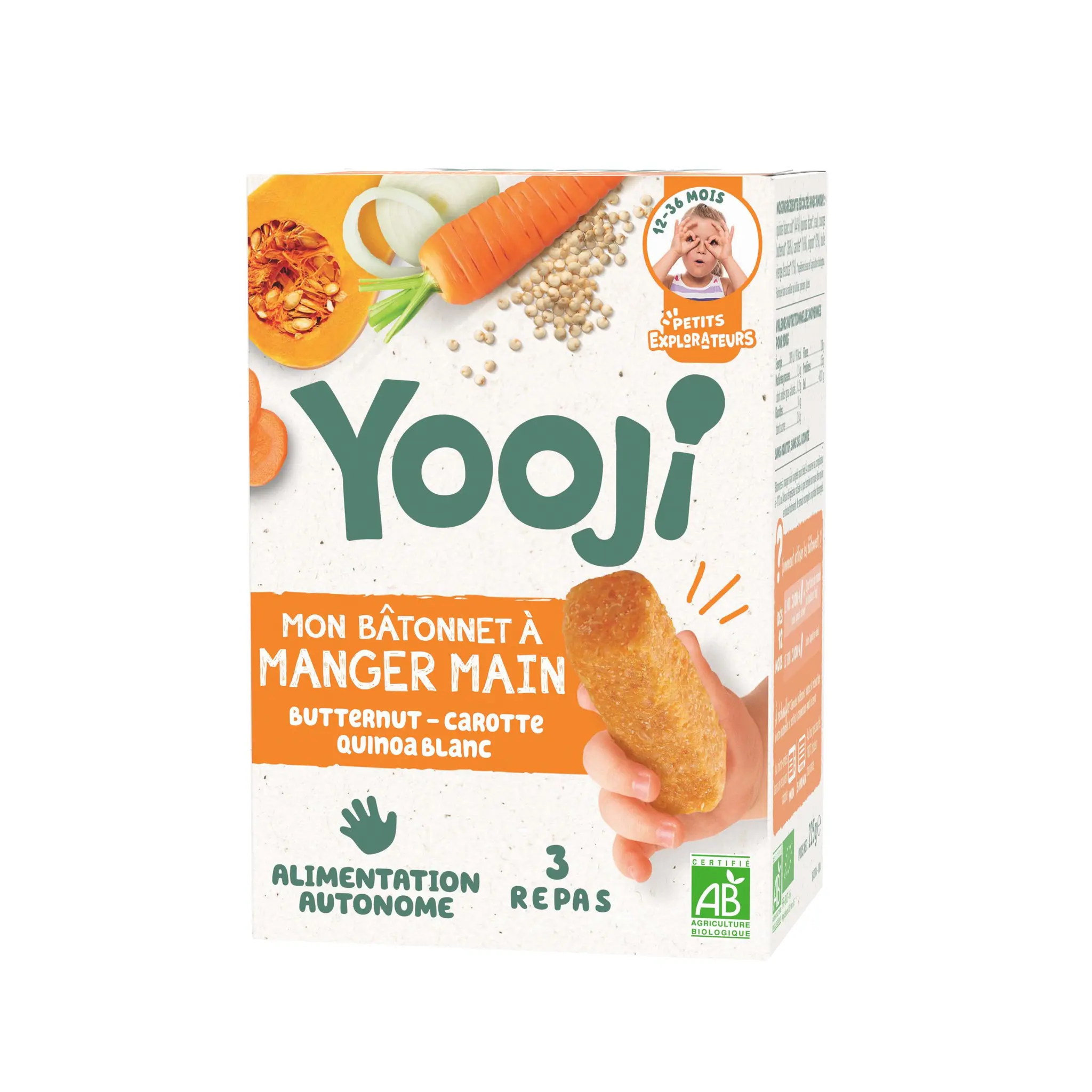 YOOJI Bâtonnets à manger main butternut et quinoa bio surgelé dès 12 mois