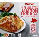 AUCHAN Feuilleté au jambon et à l'emmental