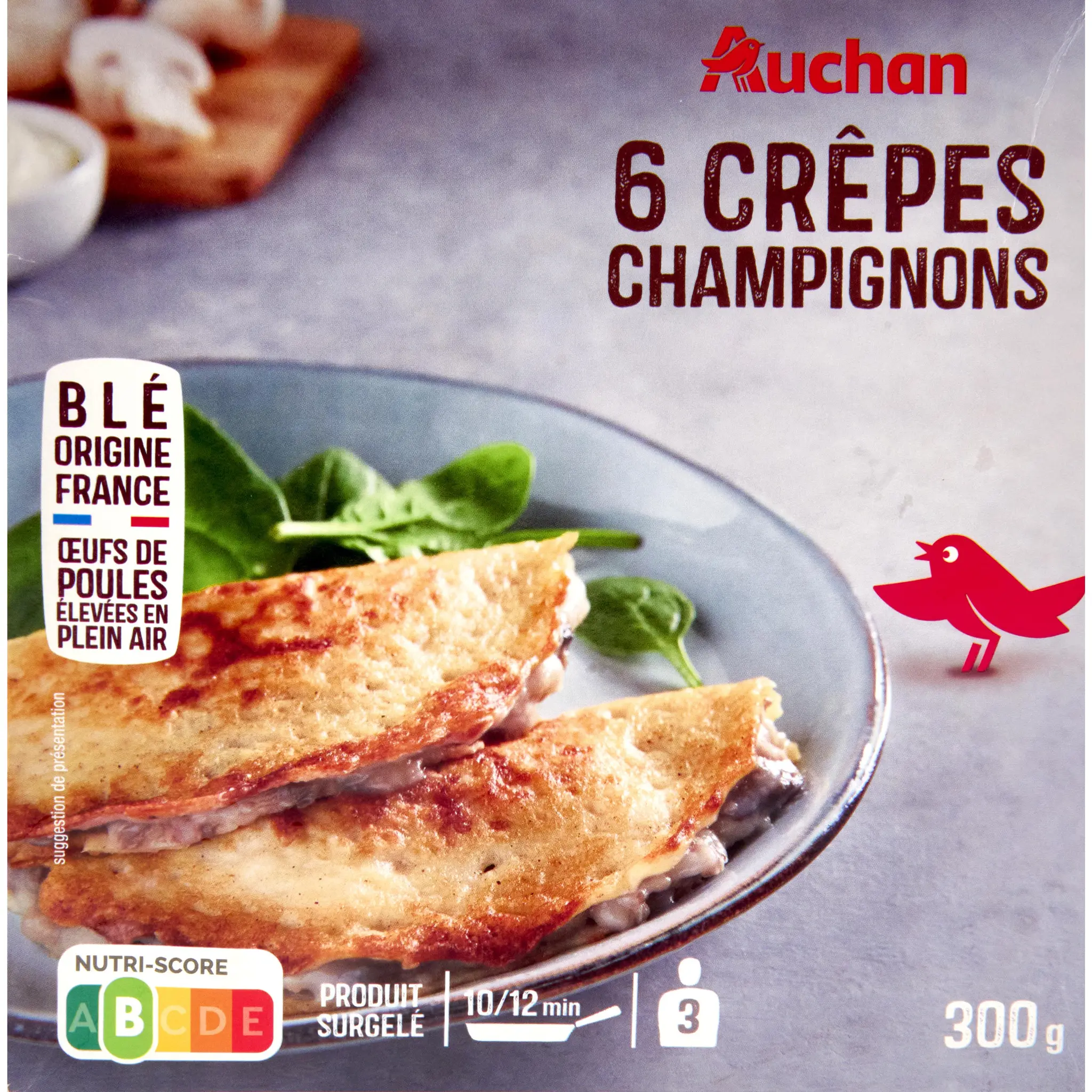 AUCHAN Crêpe fourrée au champignons