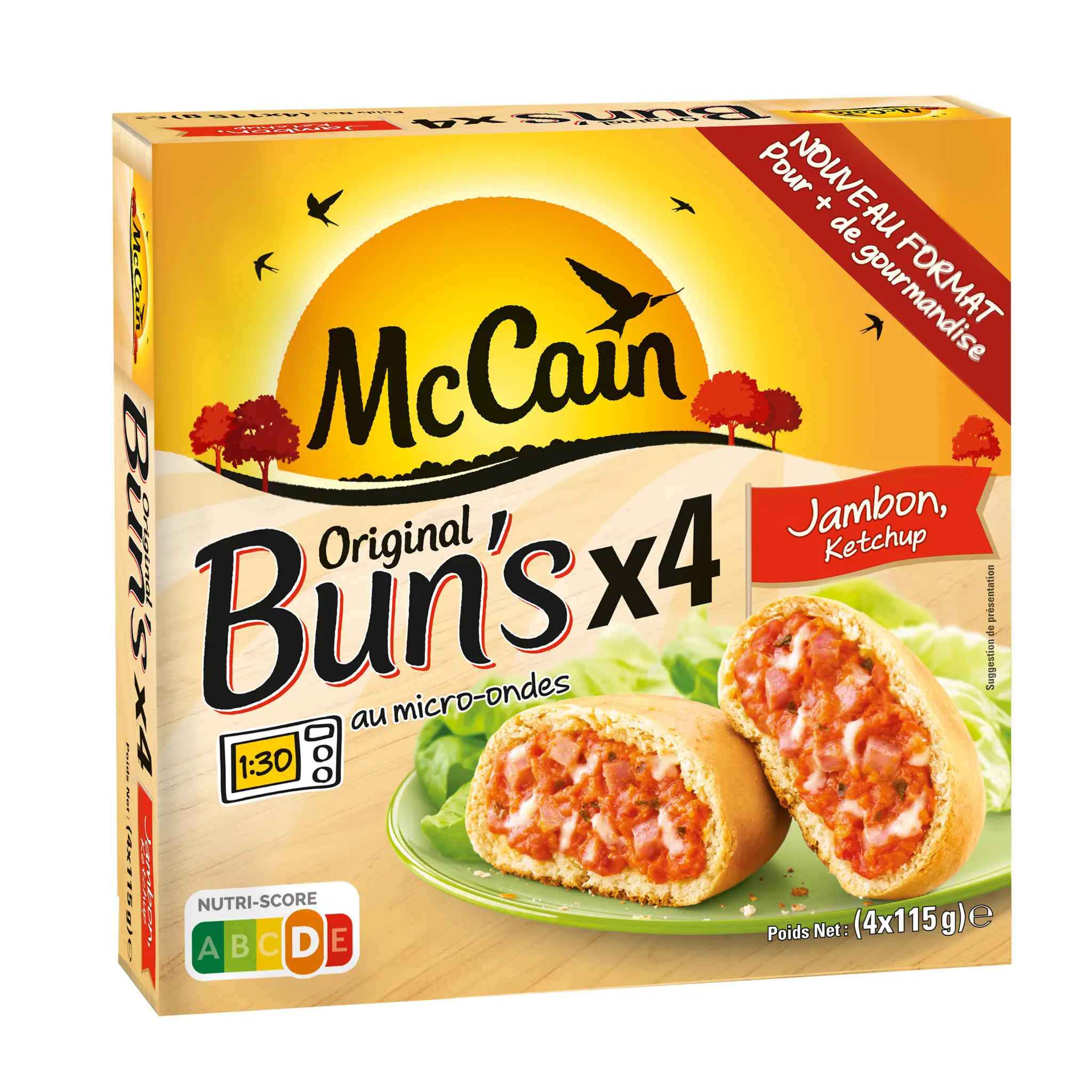 MCCAIN Bun's jambon ketchup