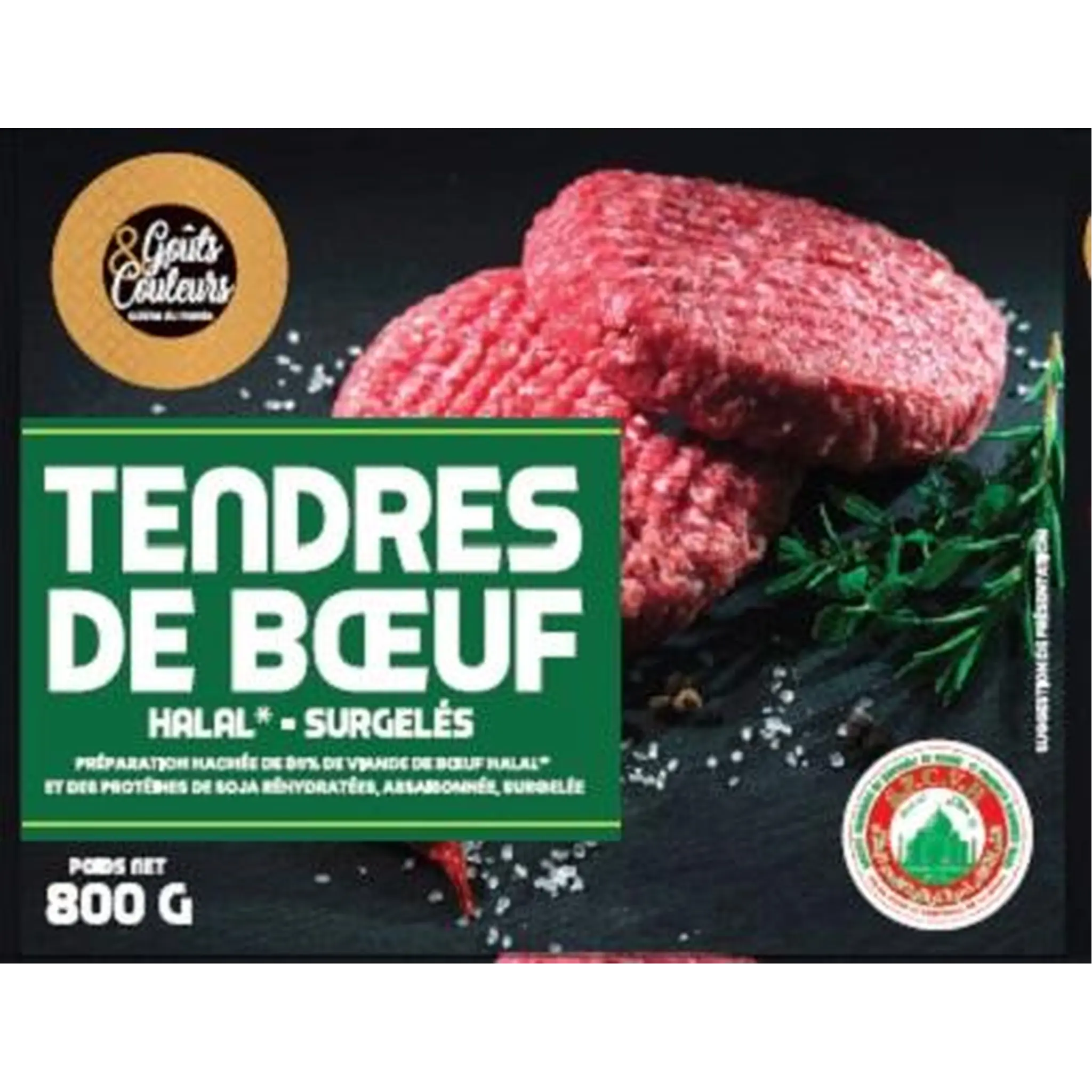 GOUTS & COULEURS Steak haché de bœuf halal