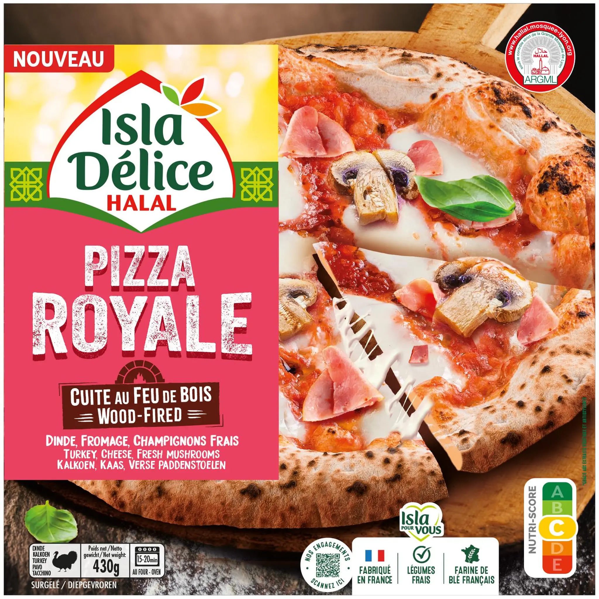 ISLA DELICE Pizza royale cuite au feu de bois halal