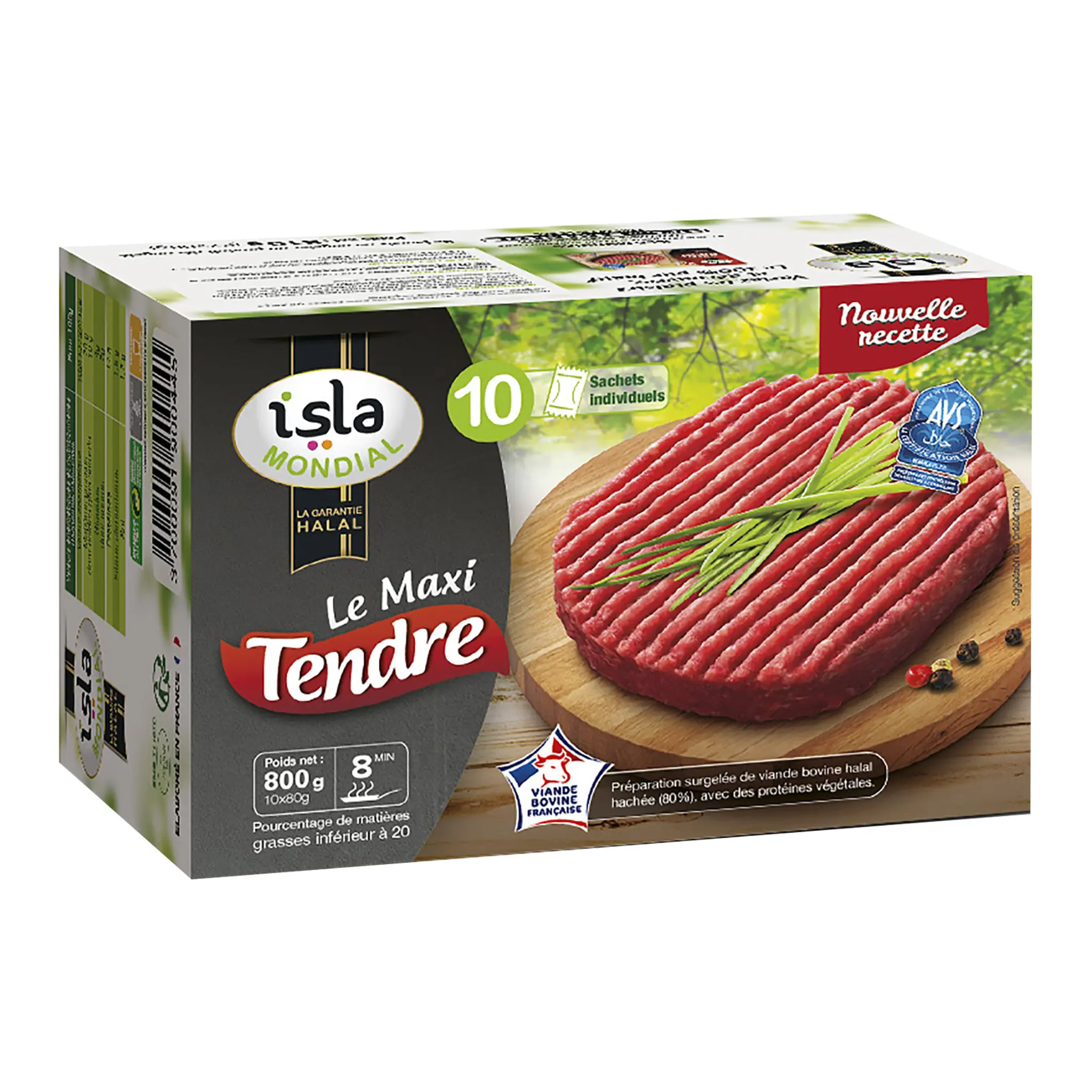 ISLA MONDIAL Steak haché halal maxi tendre