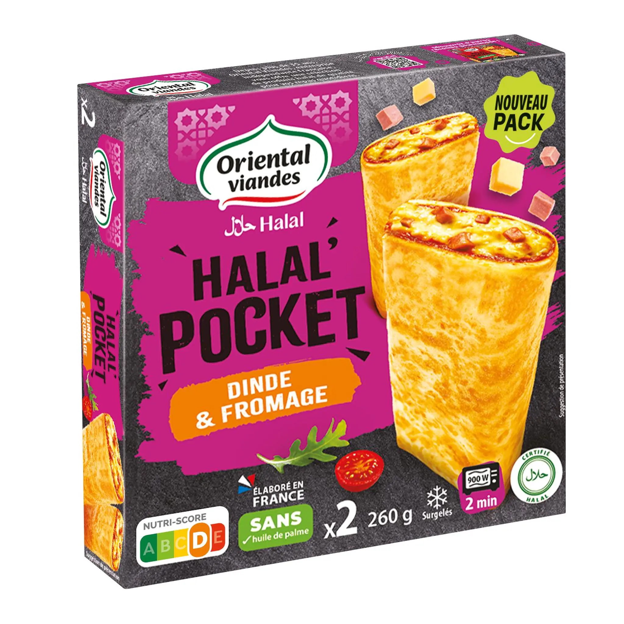 ORIENTAL Halal' pocket dinde fromage
