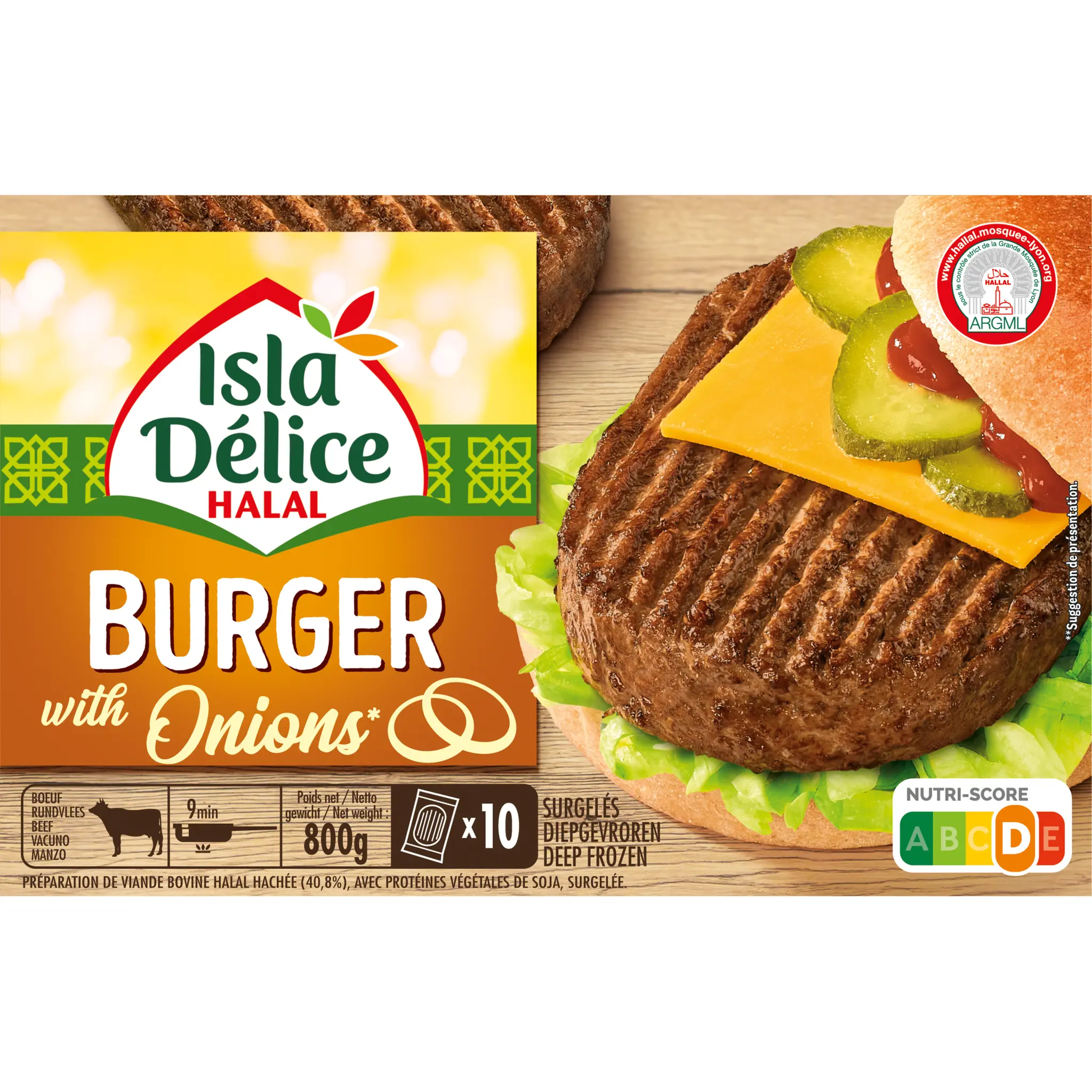 ISLA DELICE Burger à l'oignon halal