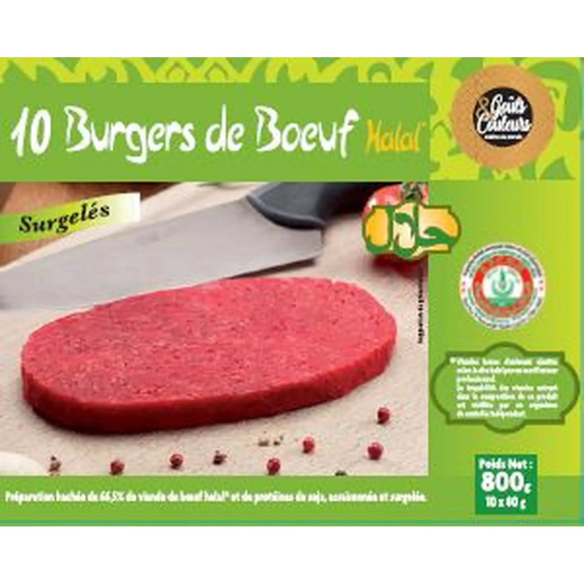 GOUTS & COULEURS Burger de bœuf halal