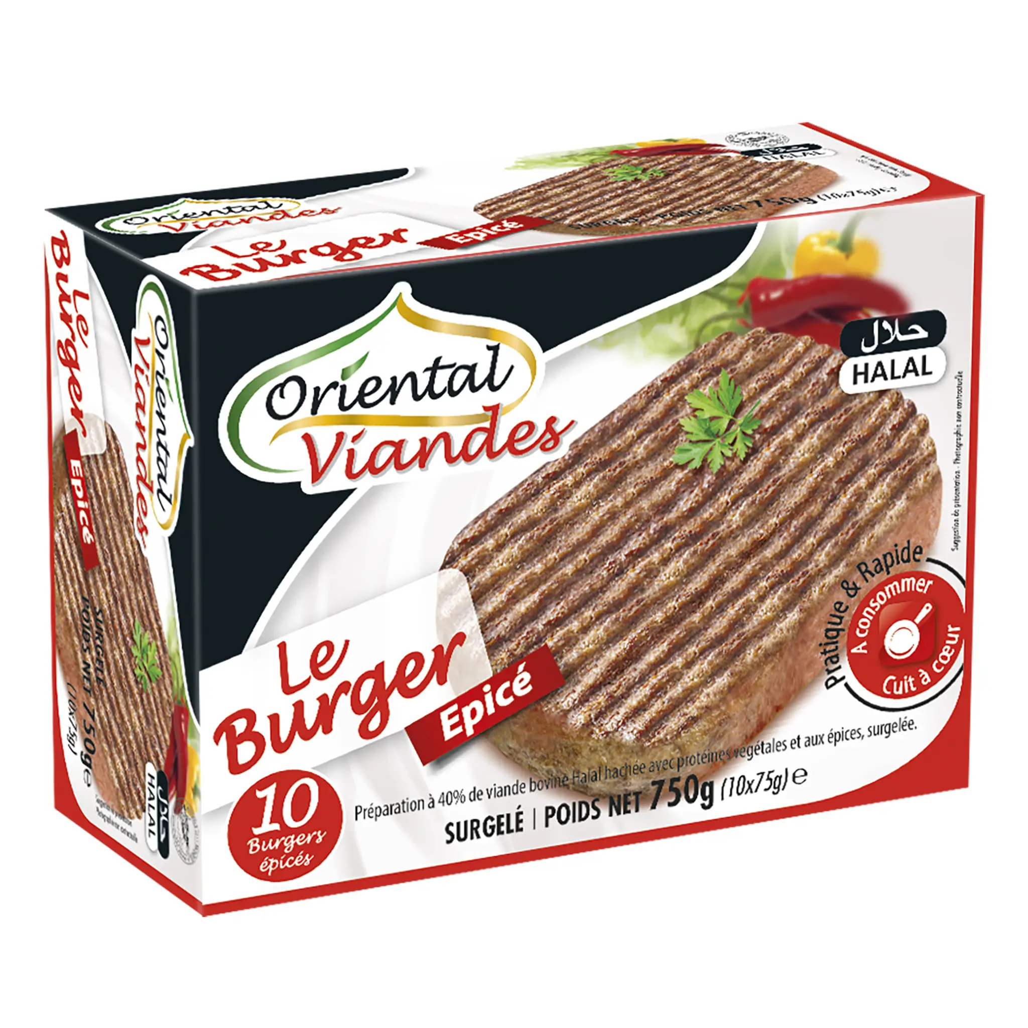 ORIENTAL VIANDES Steak burger épicé halal