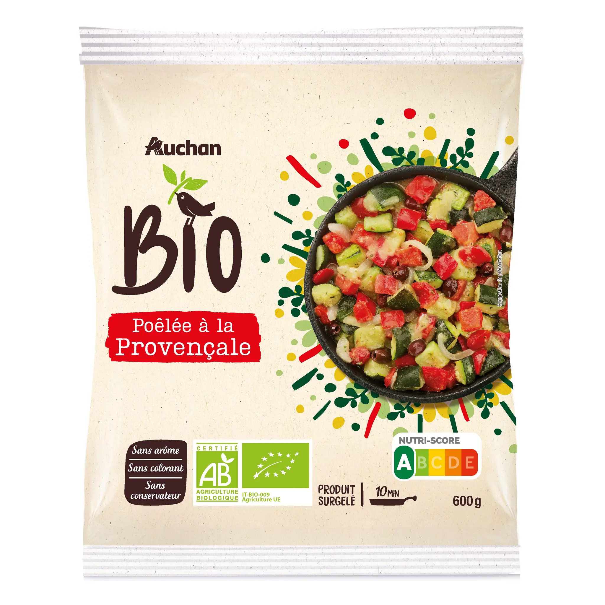 AUCHAN BIO Poêlée de légumes à la provençale