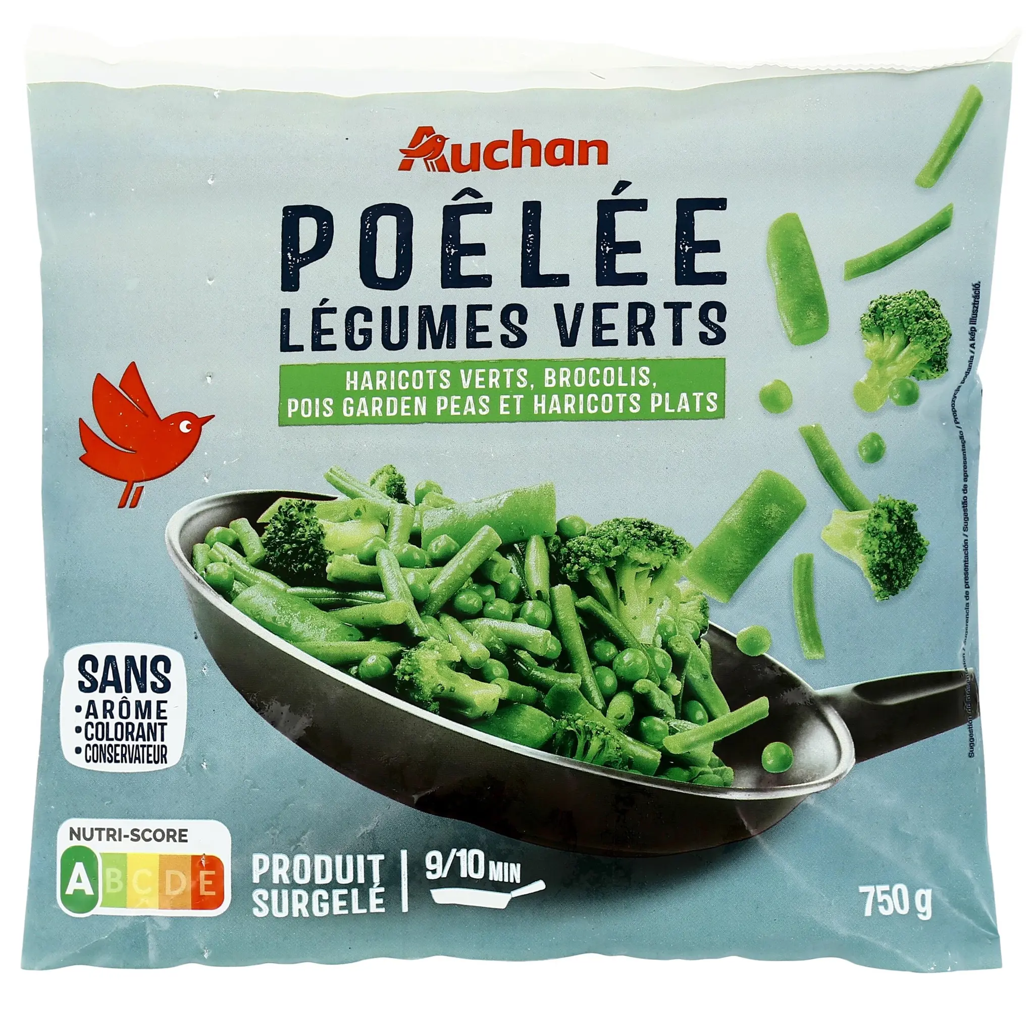 AUCHAN Poêlée de légumes verts