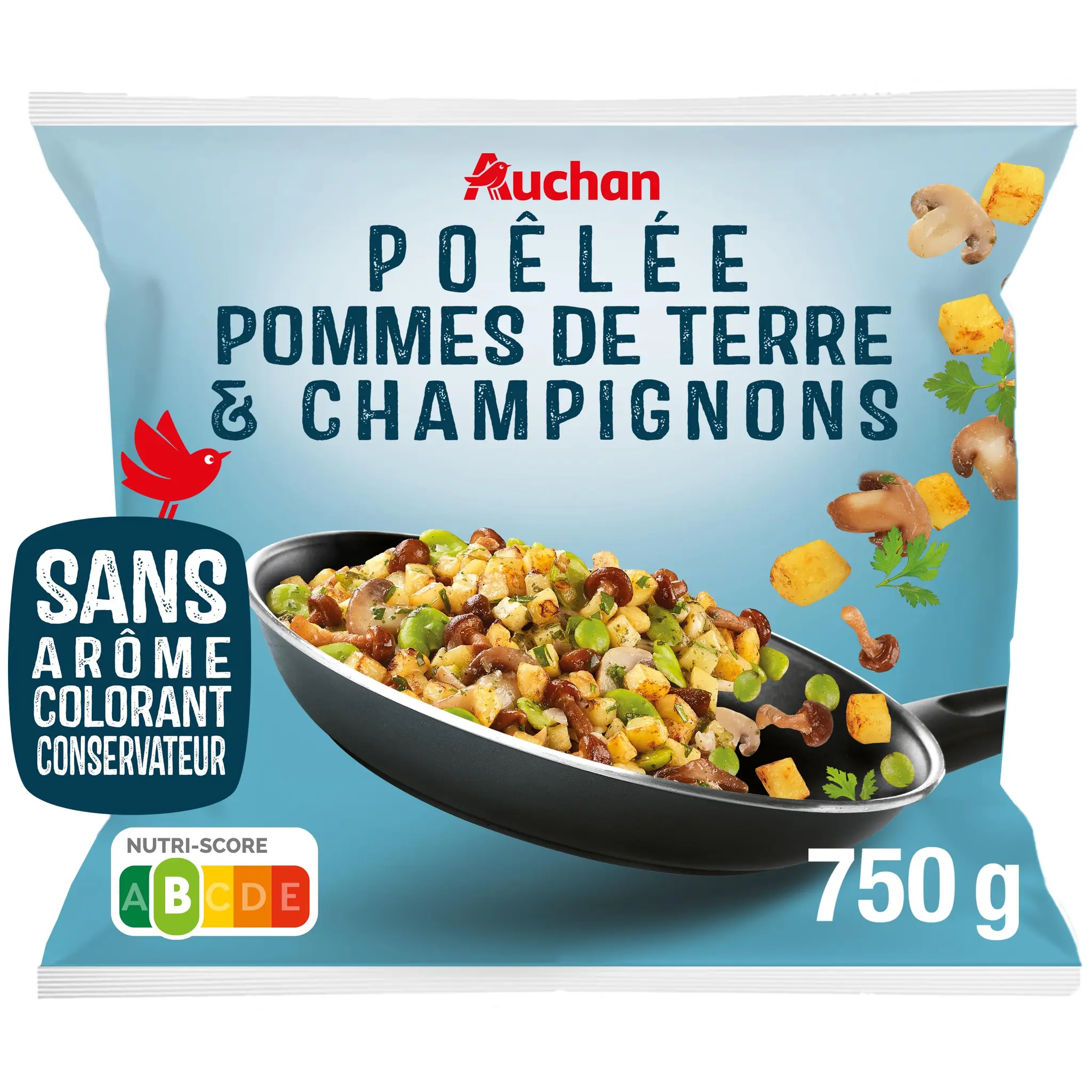 AUCHAN Poêlée pommes de terre et champignons