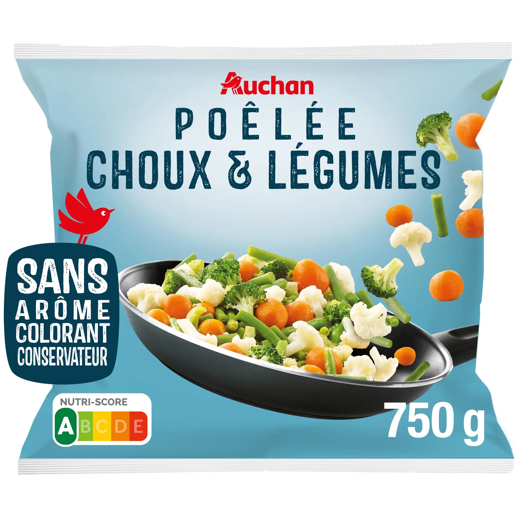 AUCHAN Poêlée choux et légumes