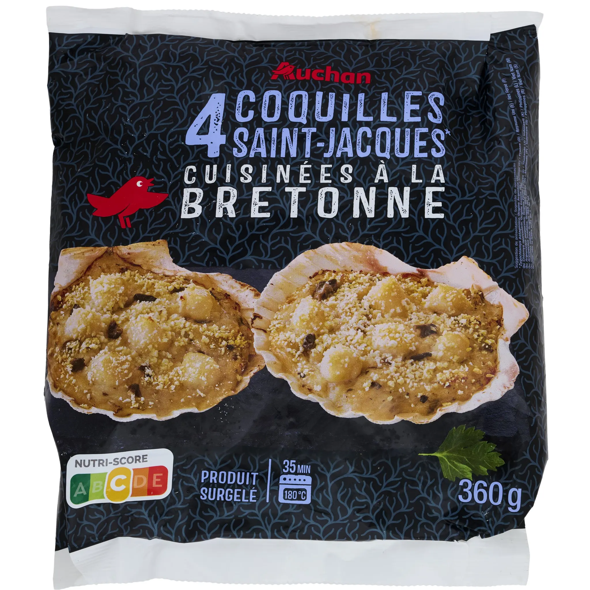 AUCHAN Coquilles Saint-Jacques cuisinées à la bretonne