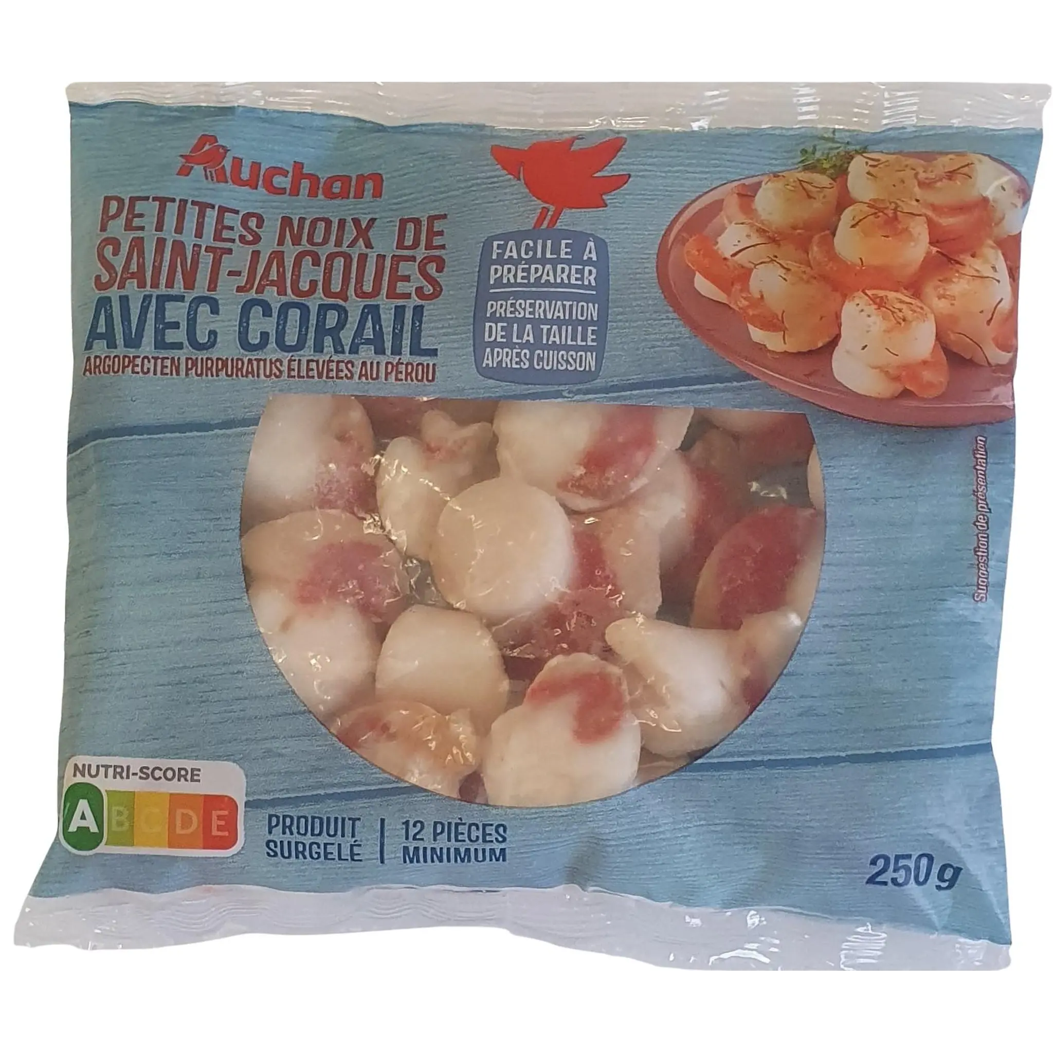 AUCHAN Noix de Saint Jacques avec corail