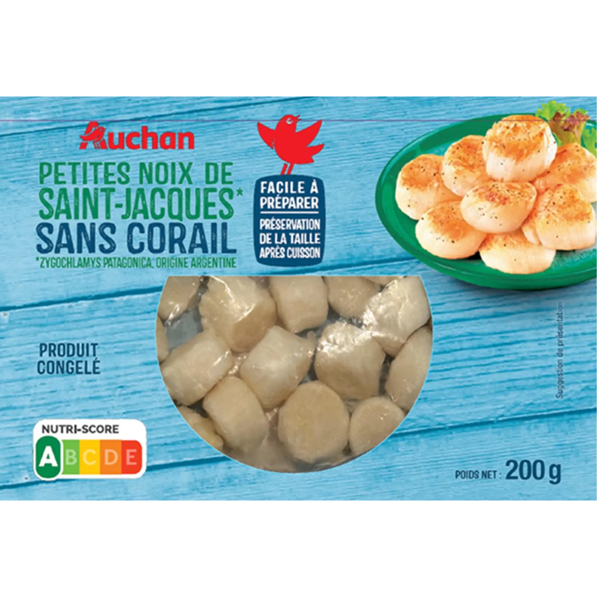 AUCHAN Petites noix de Saint-Jacques sans corail