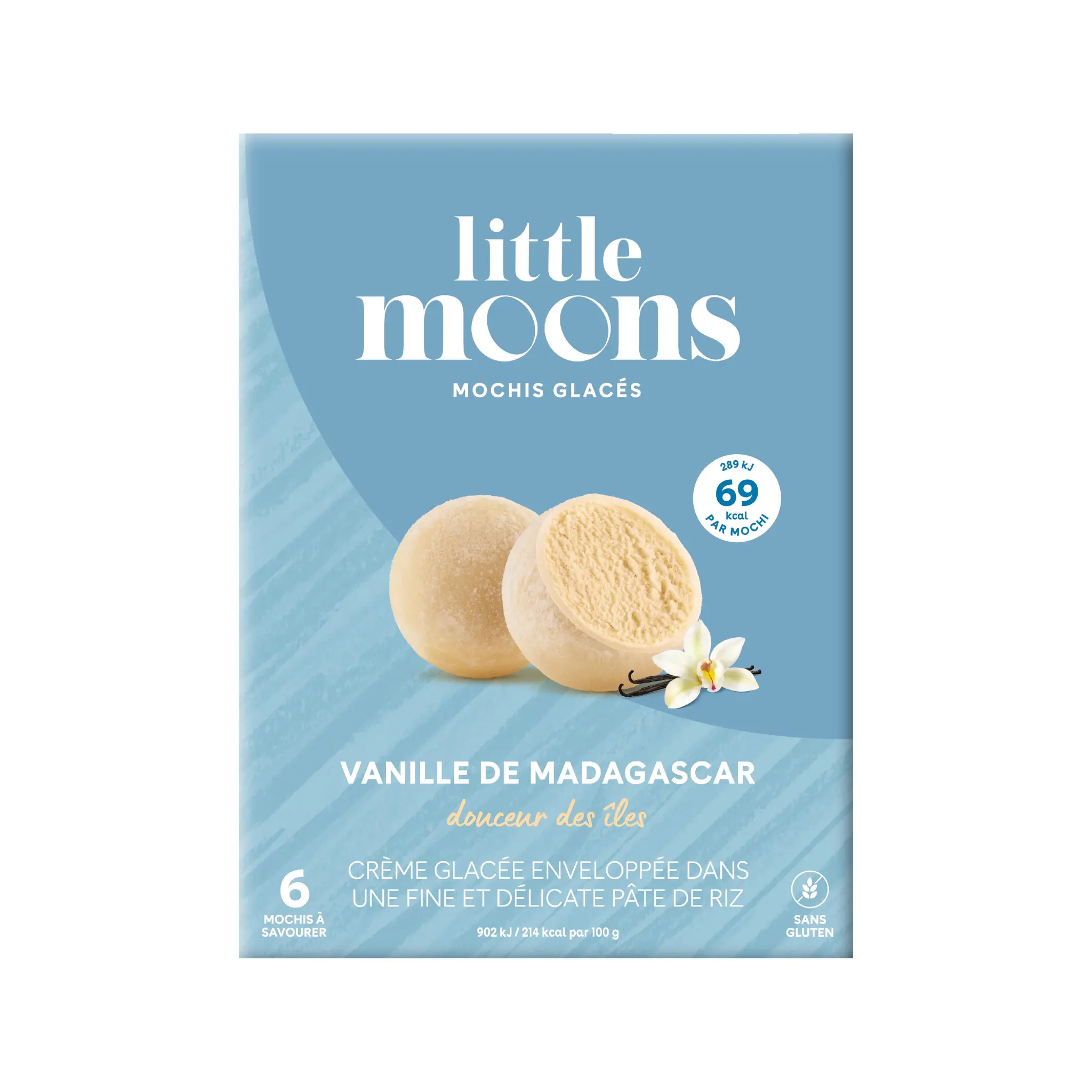 LITTLE MOONS Mochis à la crème glacée saveur vanille de Madagascar