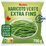 AUCHAN Haricots verts extra fins déjà cuits prêts en 3min