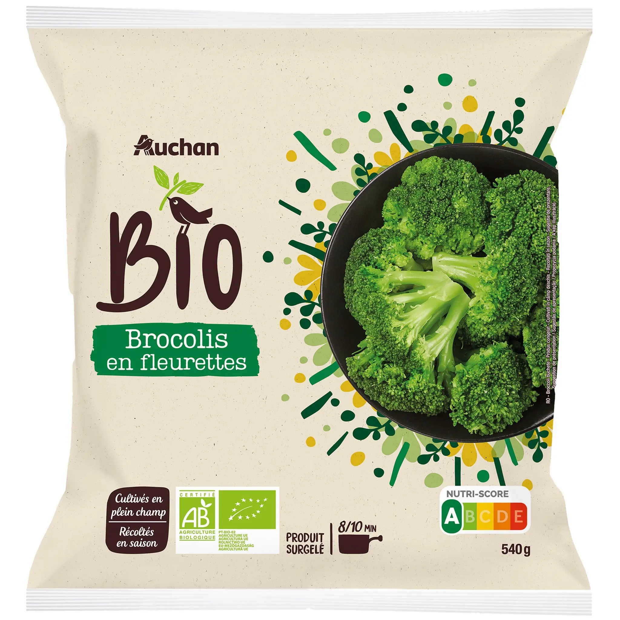 AUCHAN BIO Brocolis en fleurettes