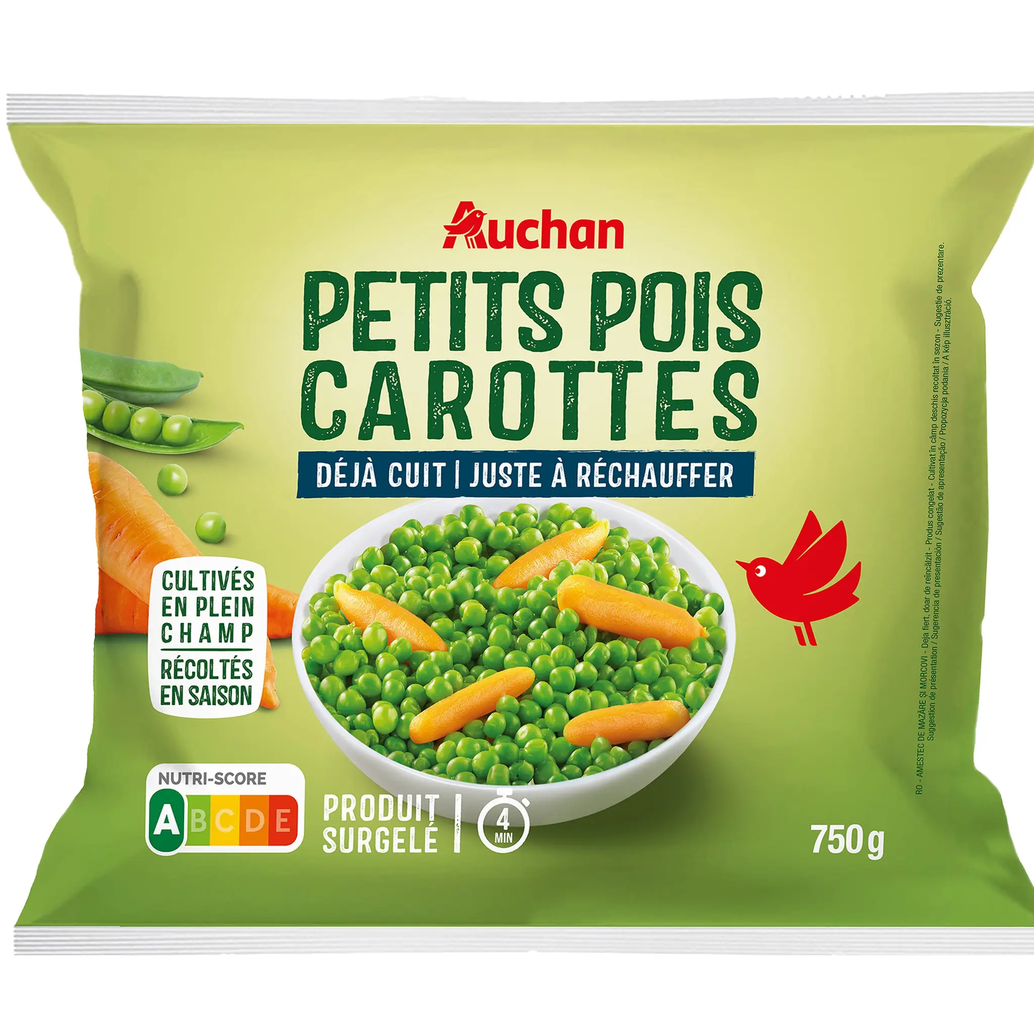 AUCHAN Petits pois carottes minute extra fins