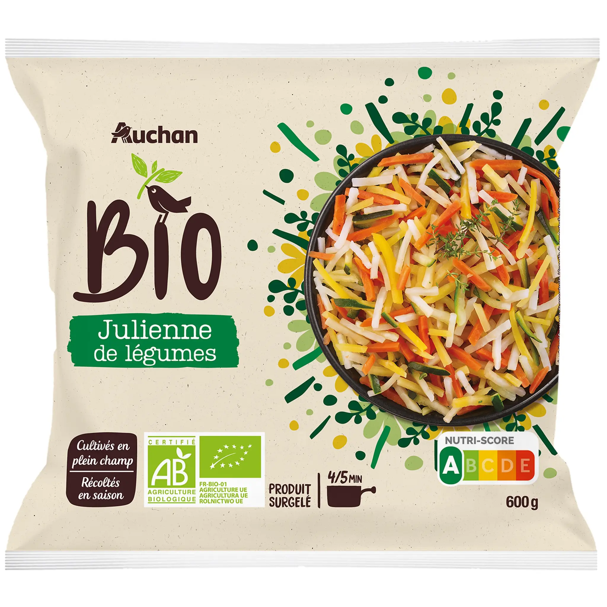 AUCHAN BIO Julienne de légumes