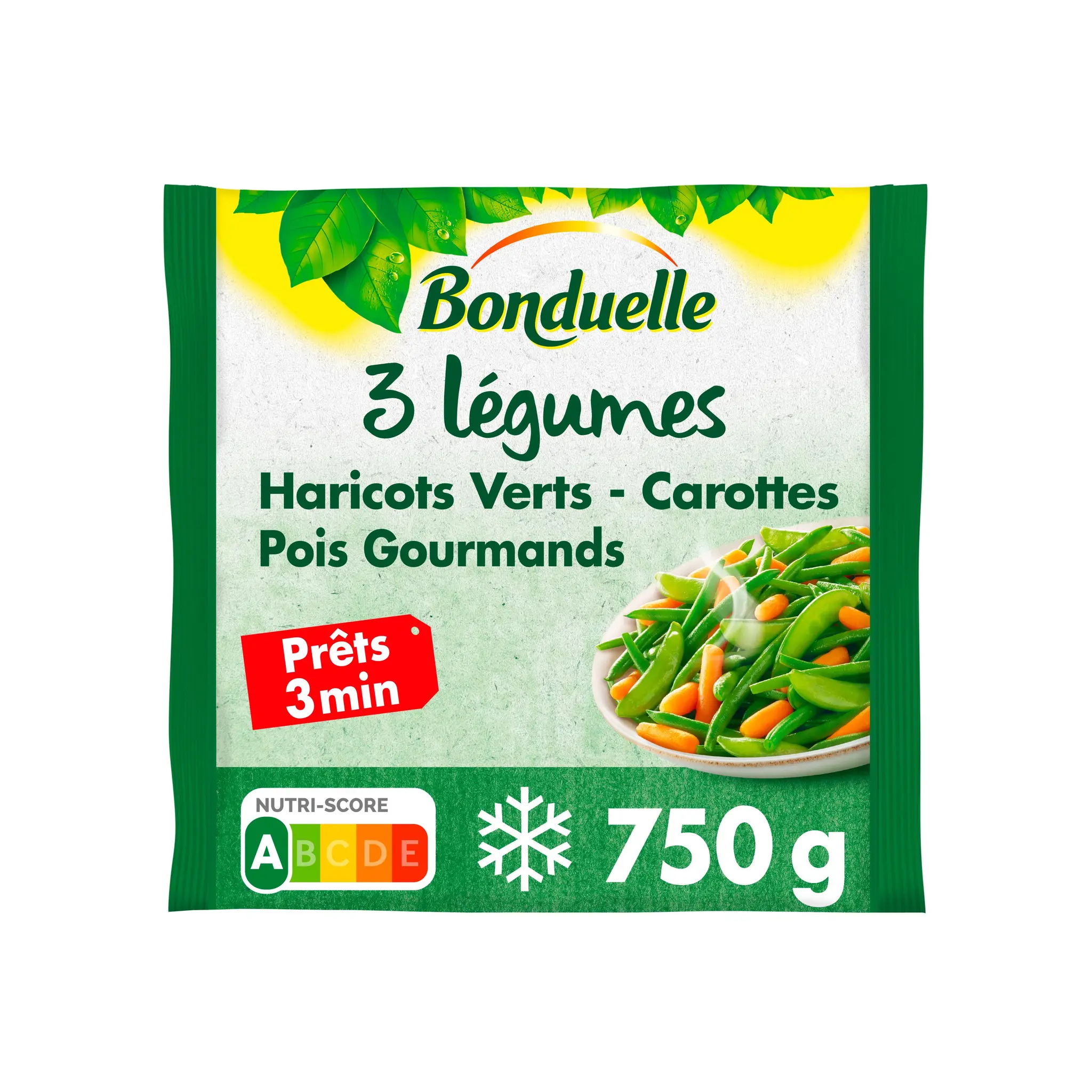 BONDUELLE Mélange de 3 légumes haricots verts carottes et pois gourmands