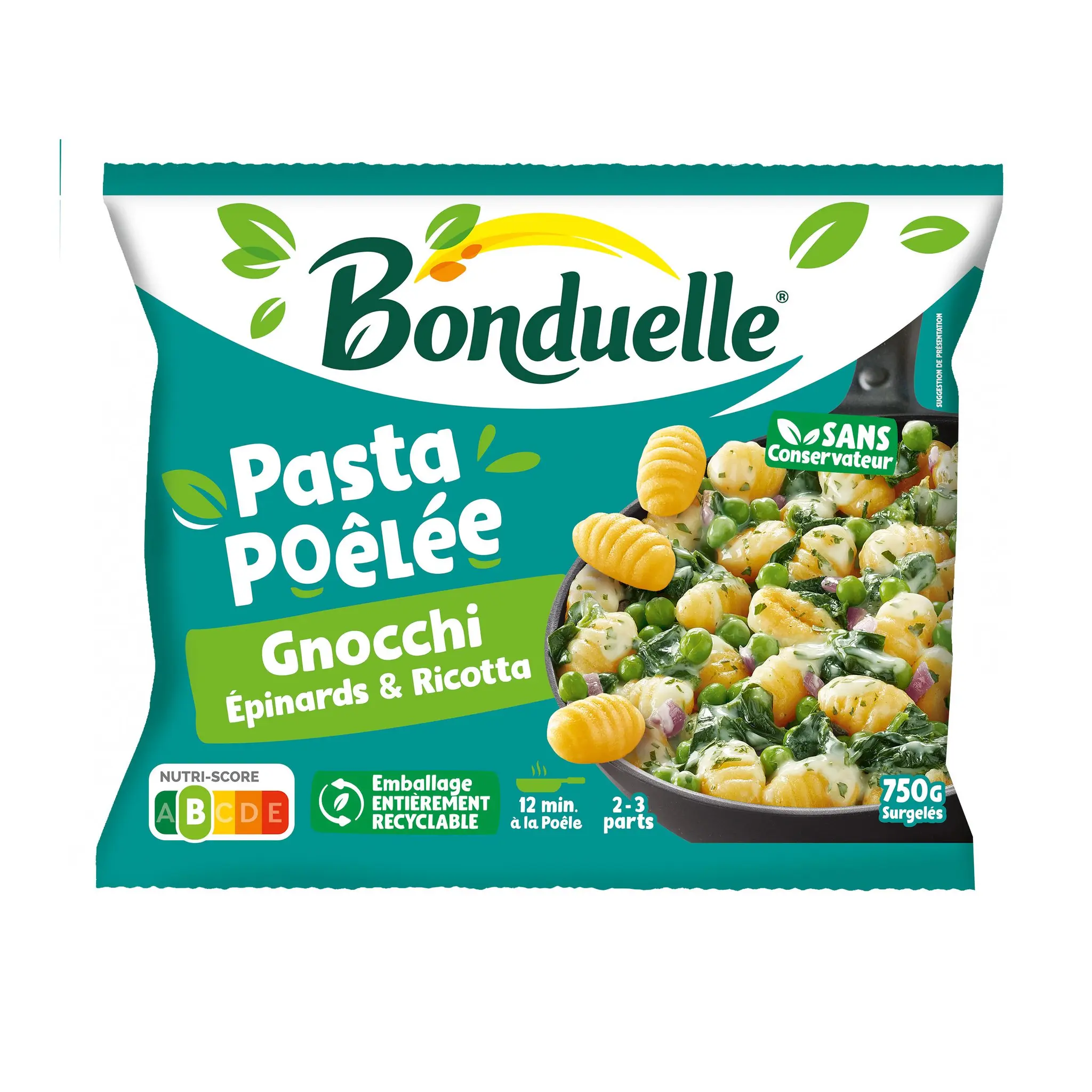 BONDUELLE Pasta poêlée gnocchis épinards ricotta
