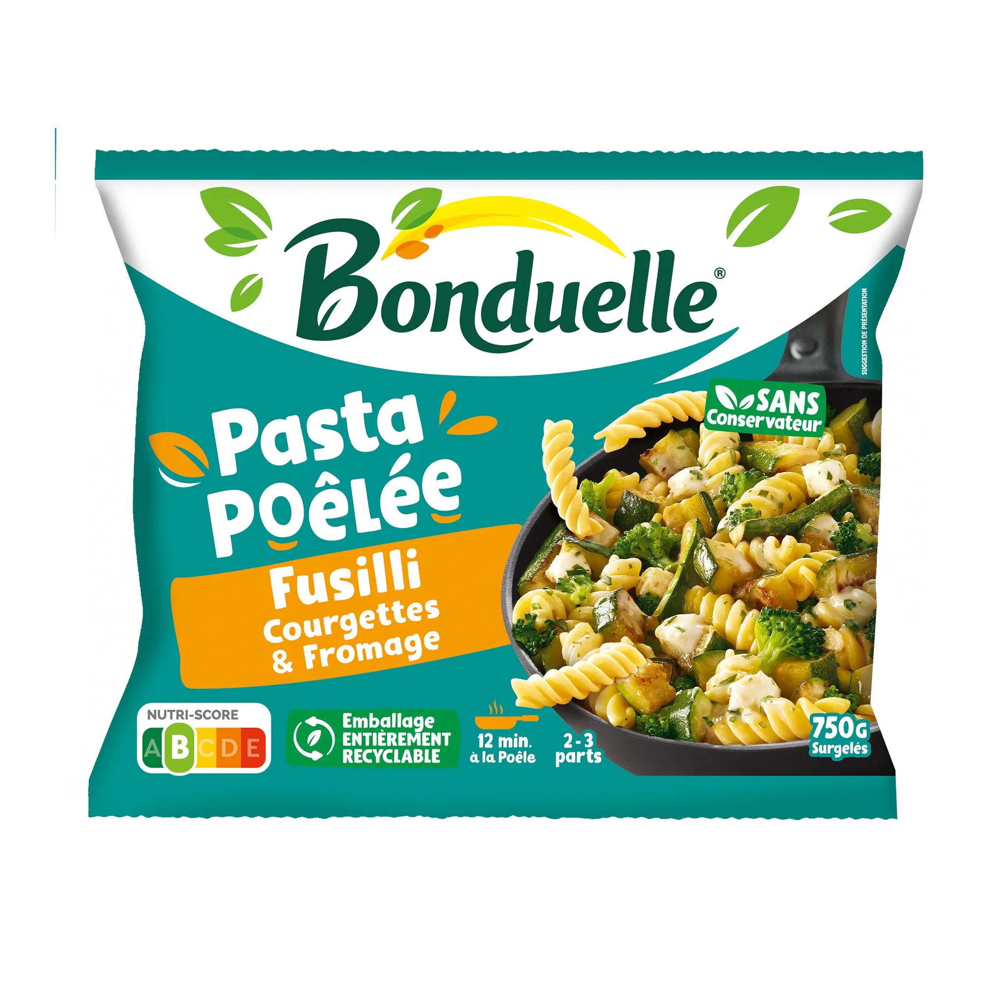BONDUELLE Pasta poêlée fusilli courgettes fromage