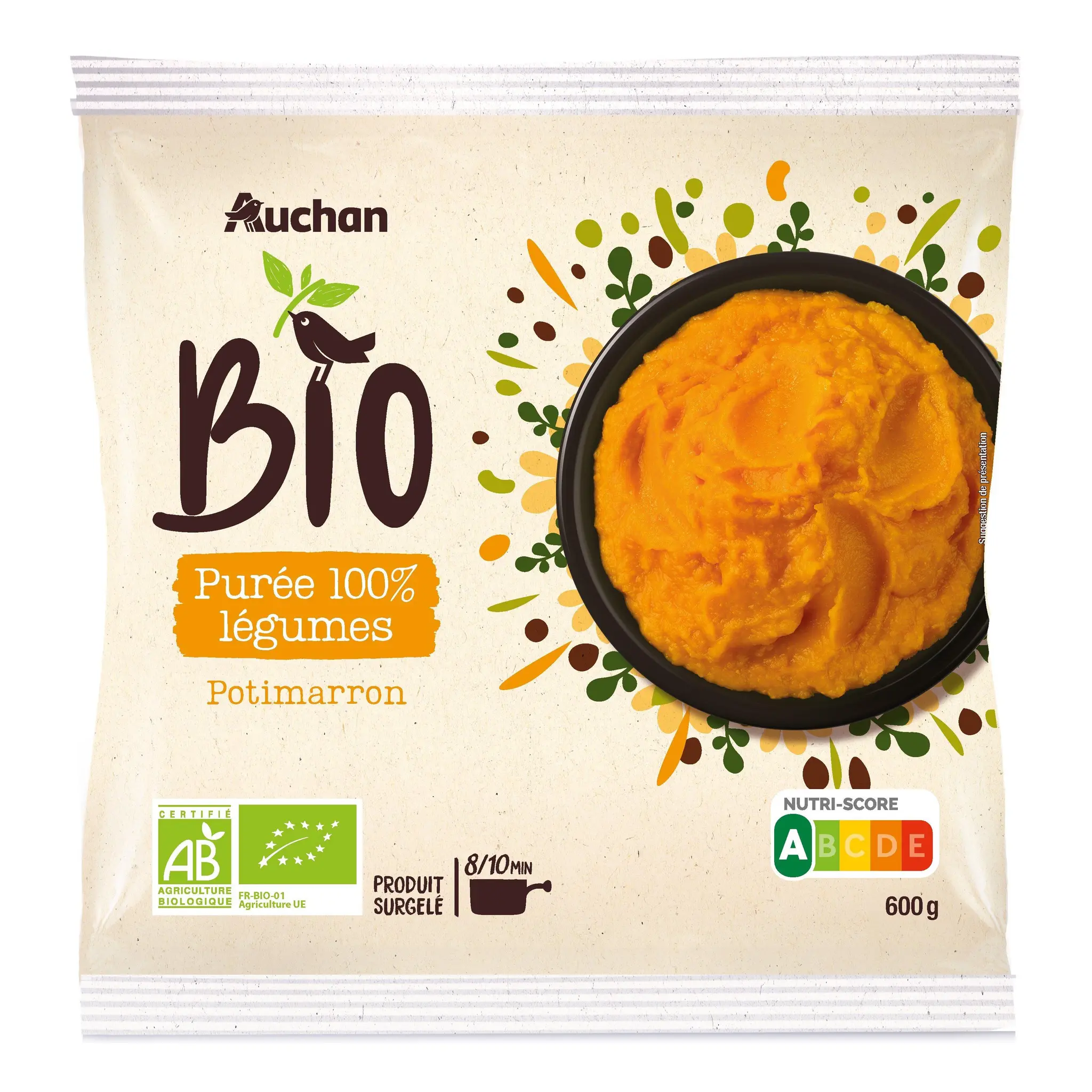 AUCHAN BIO Purée de potimarron