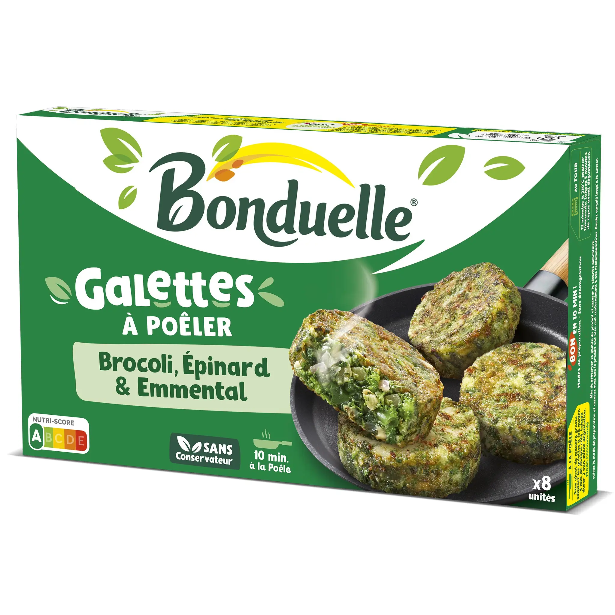 BONDUELLE Galettes a poeler brocoli épinard emmental