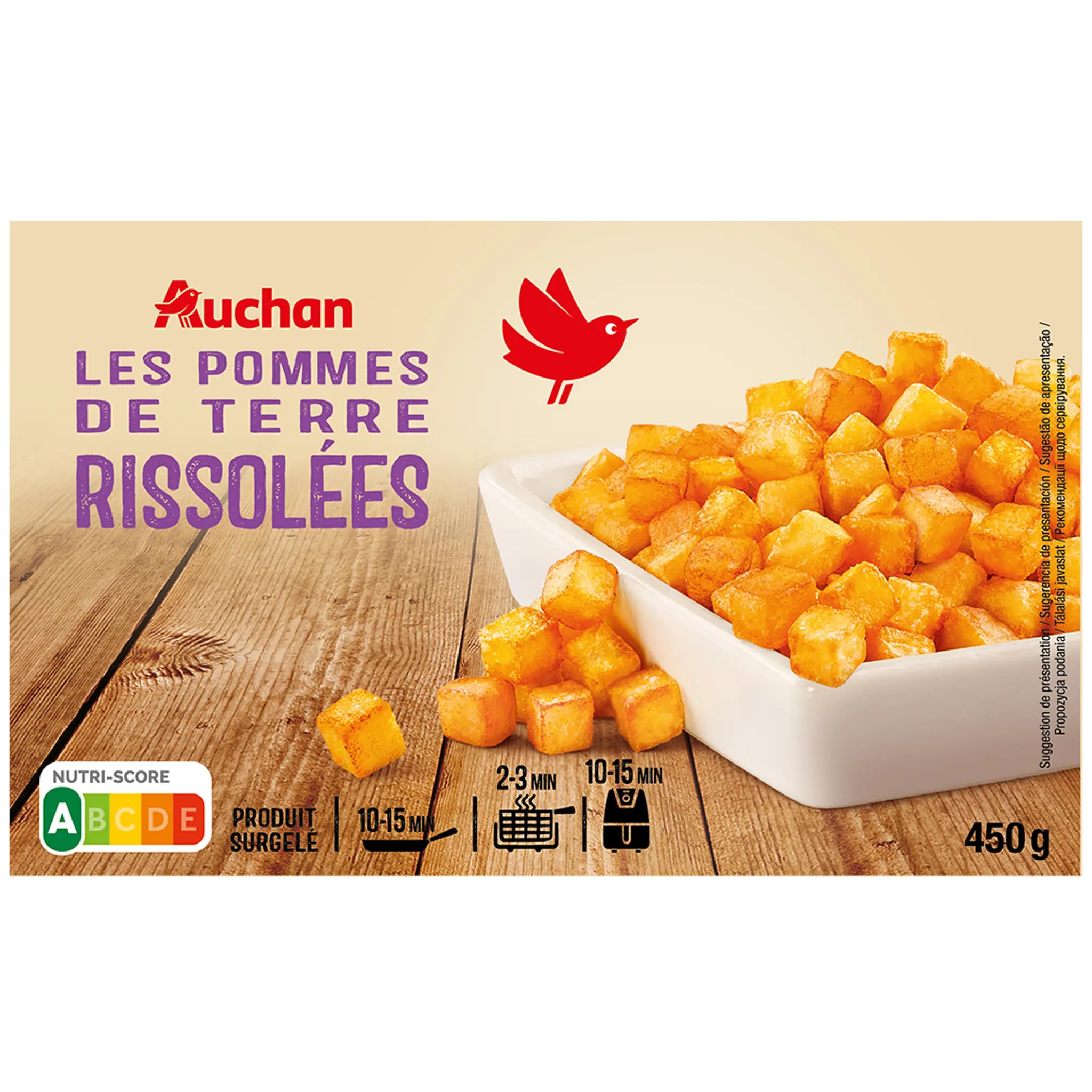 AUCHAN Pommes de terre rissolées dorées et croustillantes