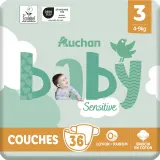 AUCHAN BABY Sensitive Couche taille 3 (4-9kg)