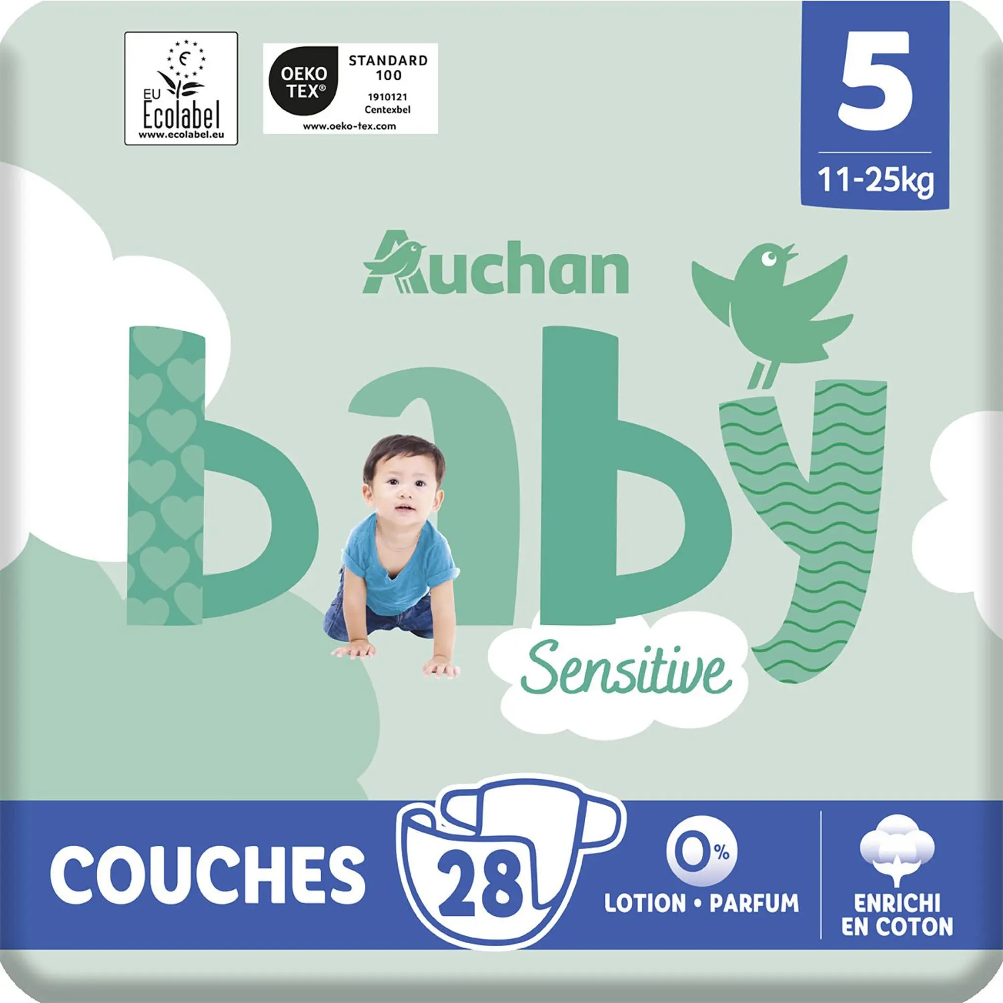AUCHAN BABY Sensitive Couches taille 5 (11-25kg)
