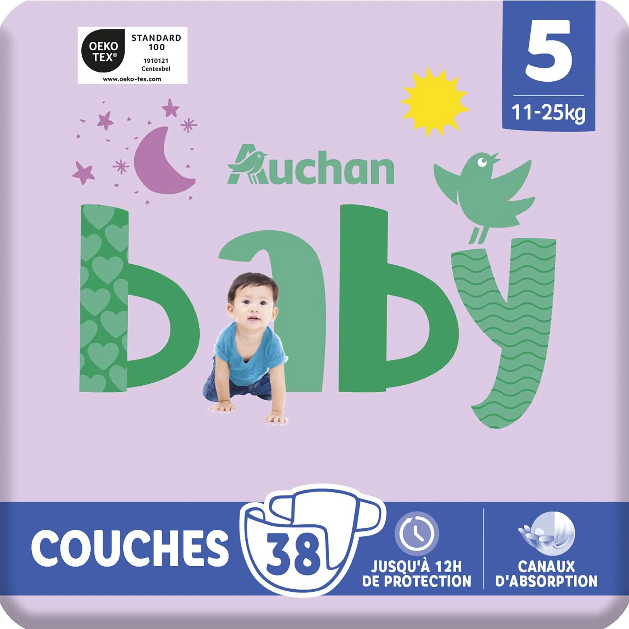 AUCHAN BABY Couches taille 5 (11-25kg)