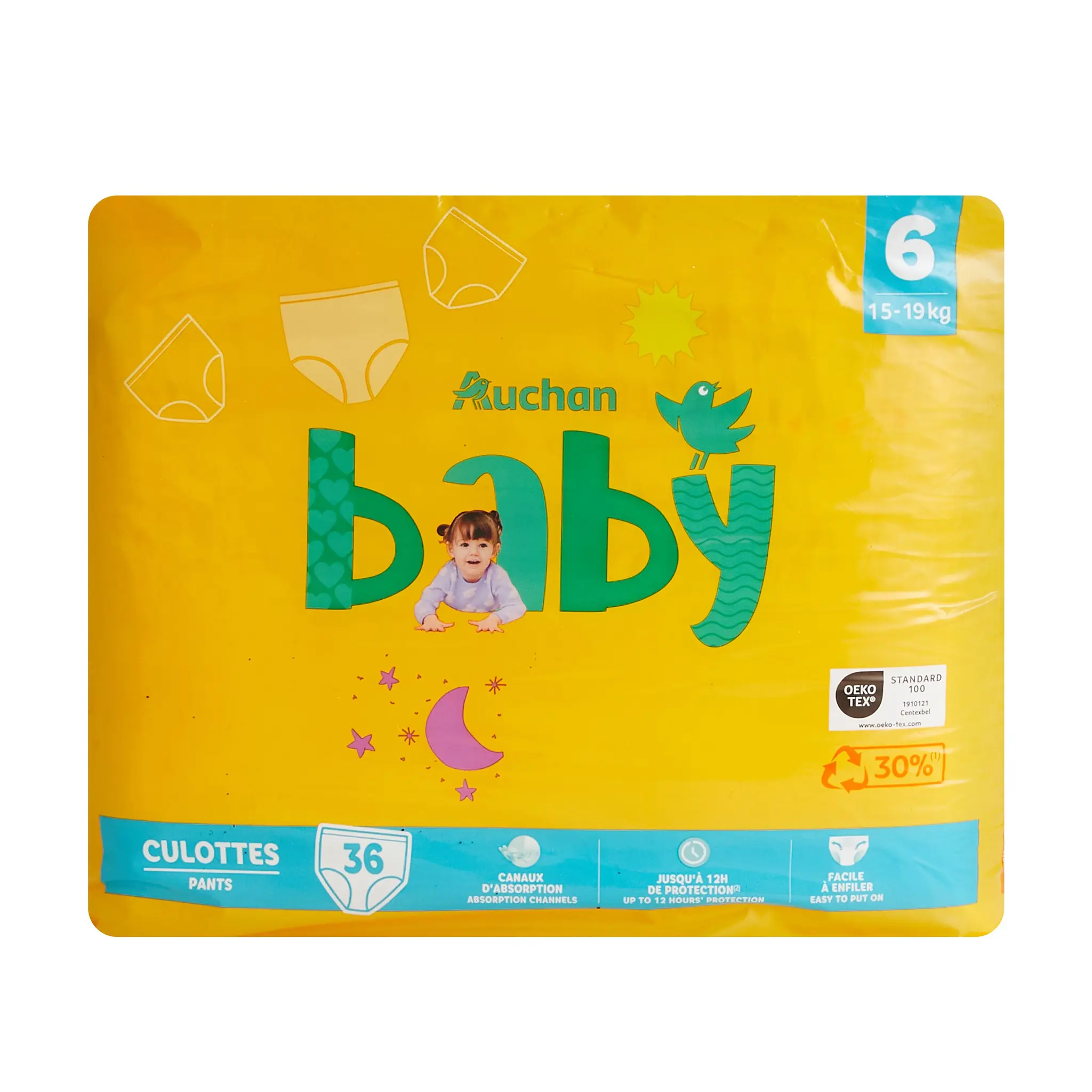AUCHAN BABY Culotte pour bébé taille 6 (15-19kg)