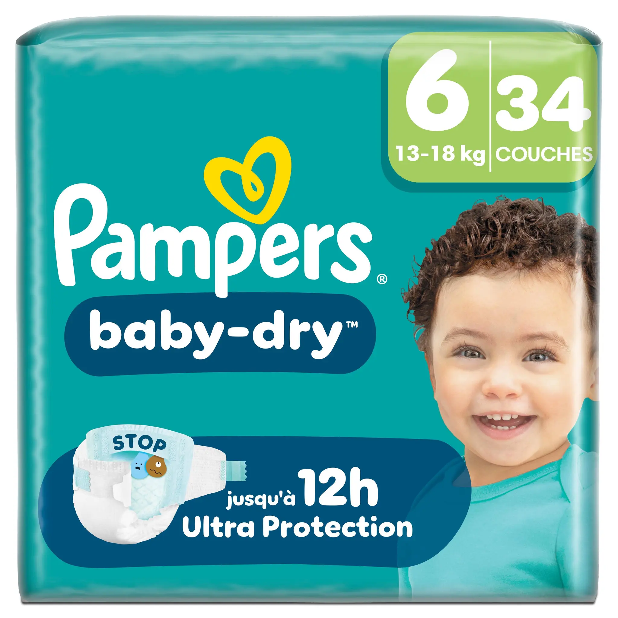 PAMPERS Baby Dry couches taille 6 (13-18kg)