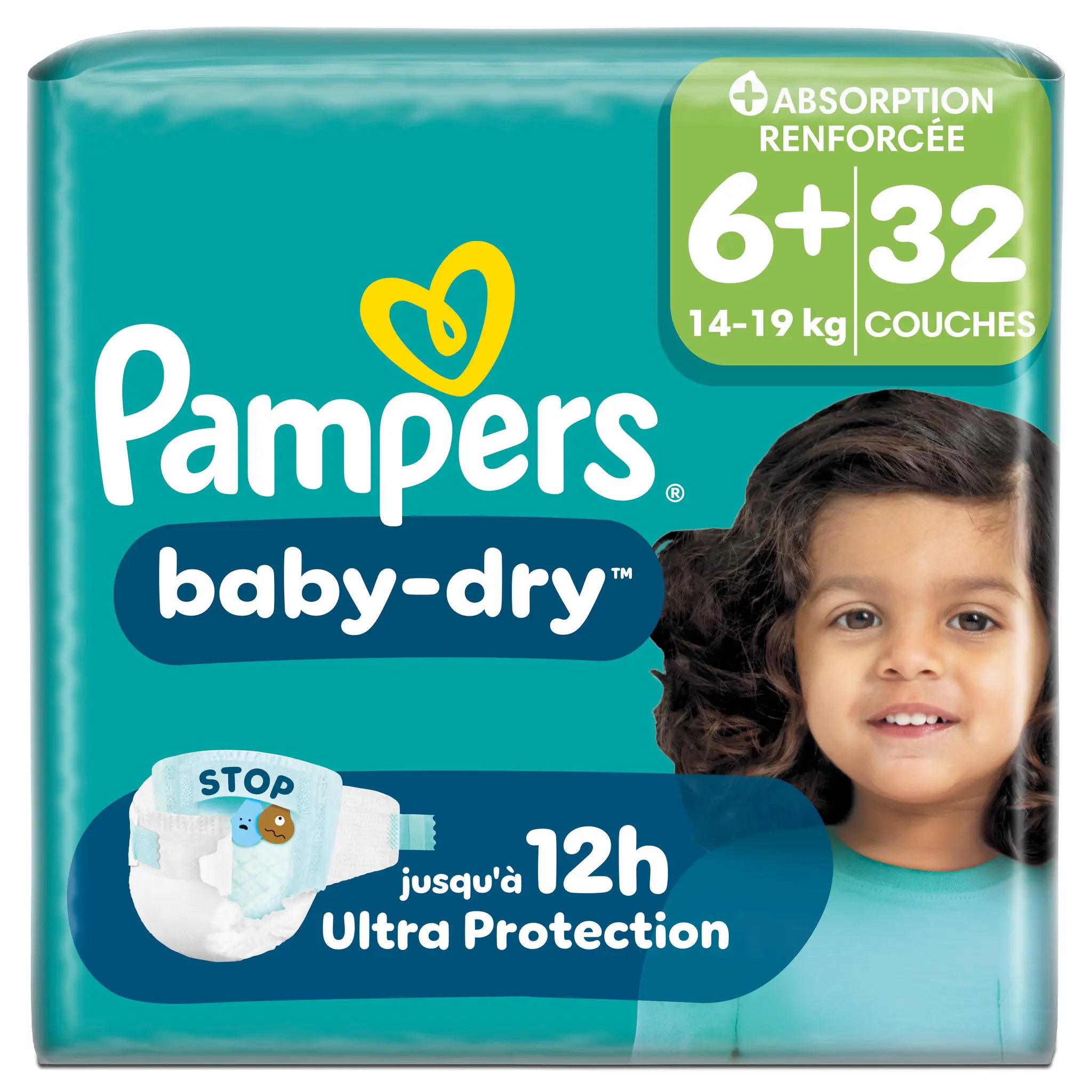 PAMPERS Baby Dry couches taille 6+ (14-19 kg)