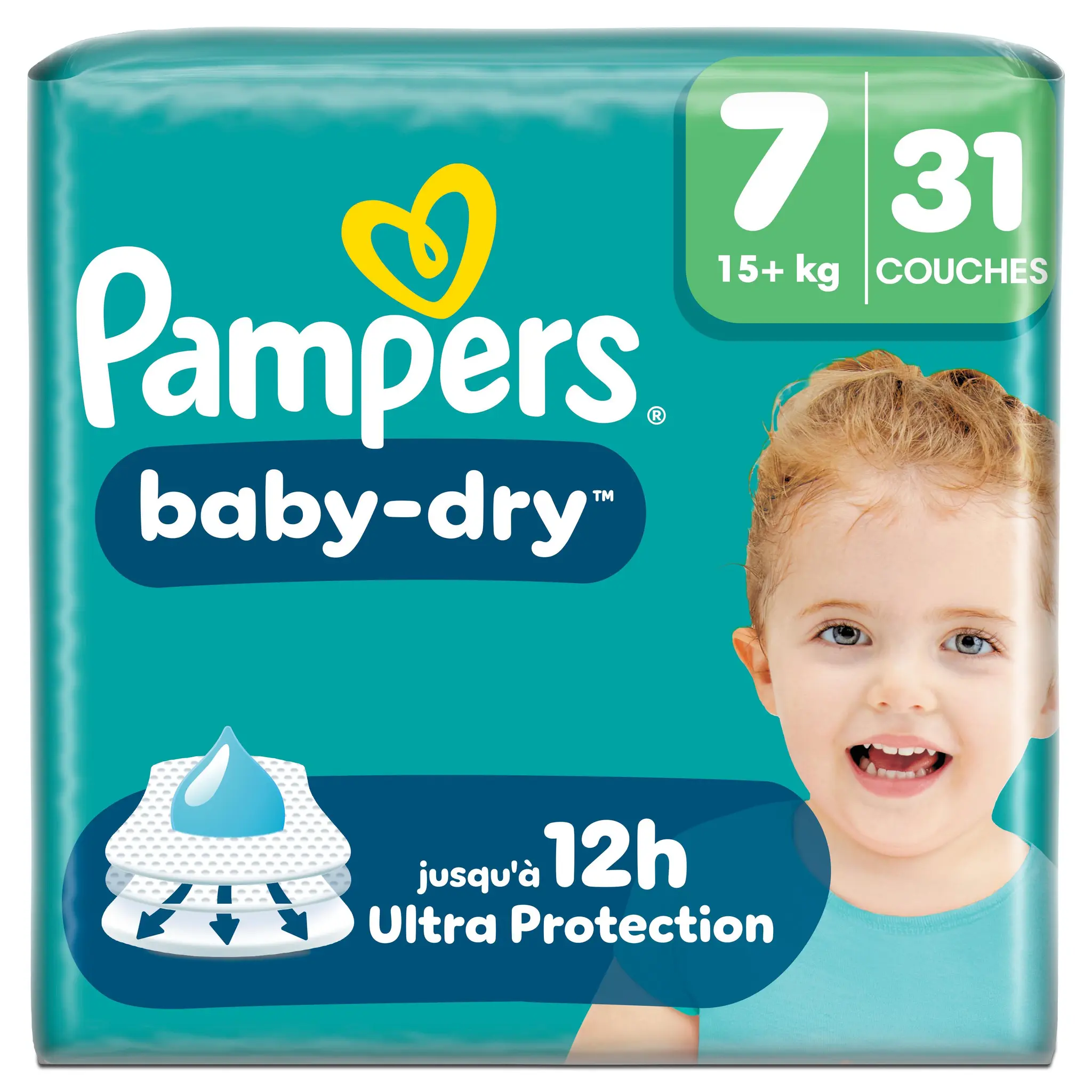 PAMPERS Baby Dry couches taille 7 (+15kg)