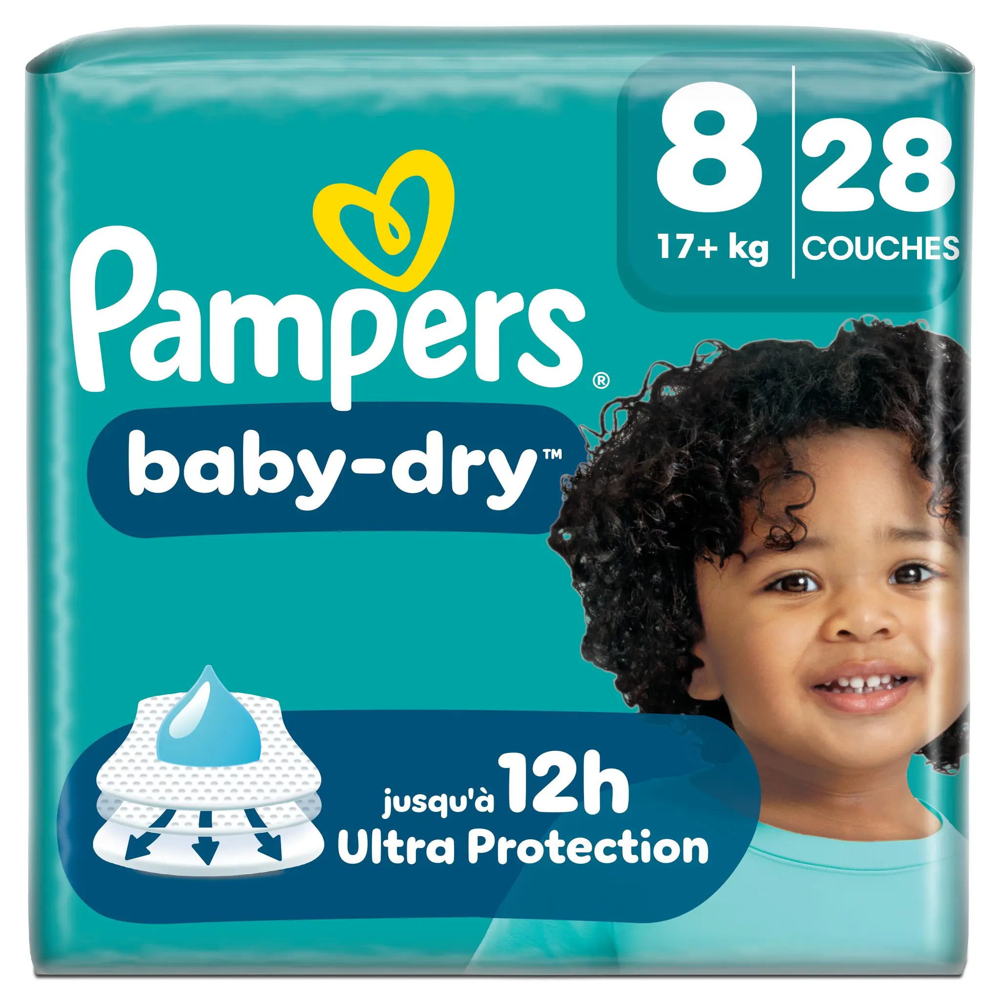 PAMPERS Baby Dry couches taille 8 (17+)