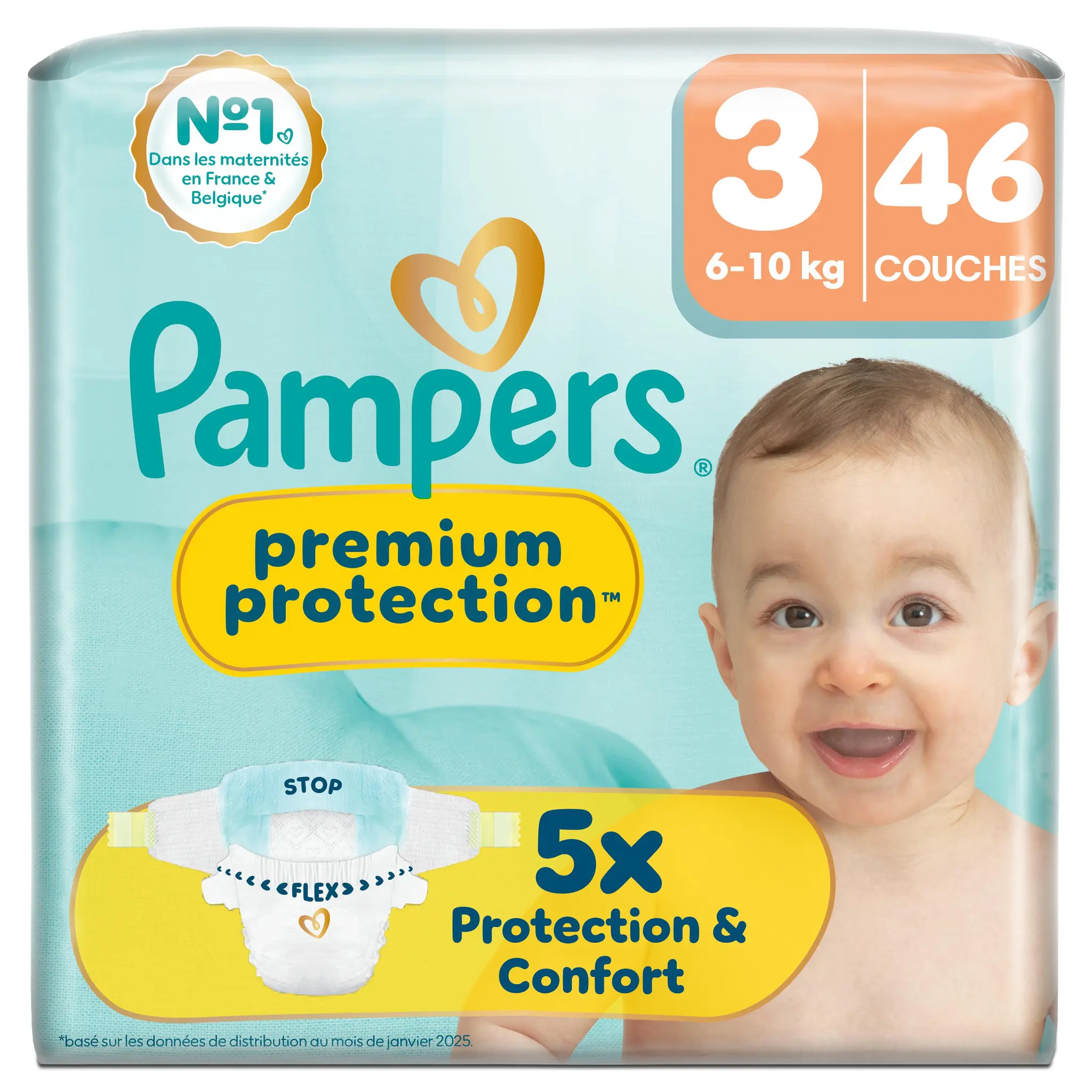 PAMPERS Premium Protection couches taille 3 (6-10kg)