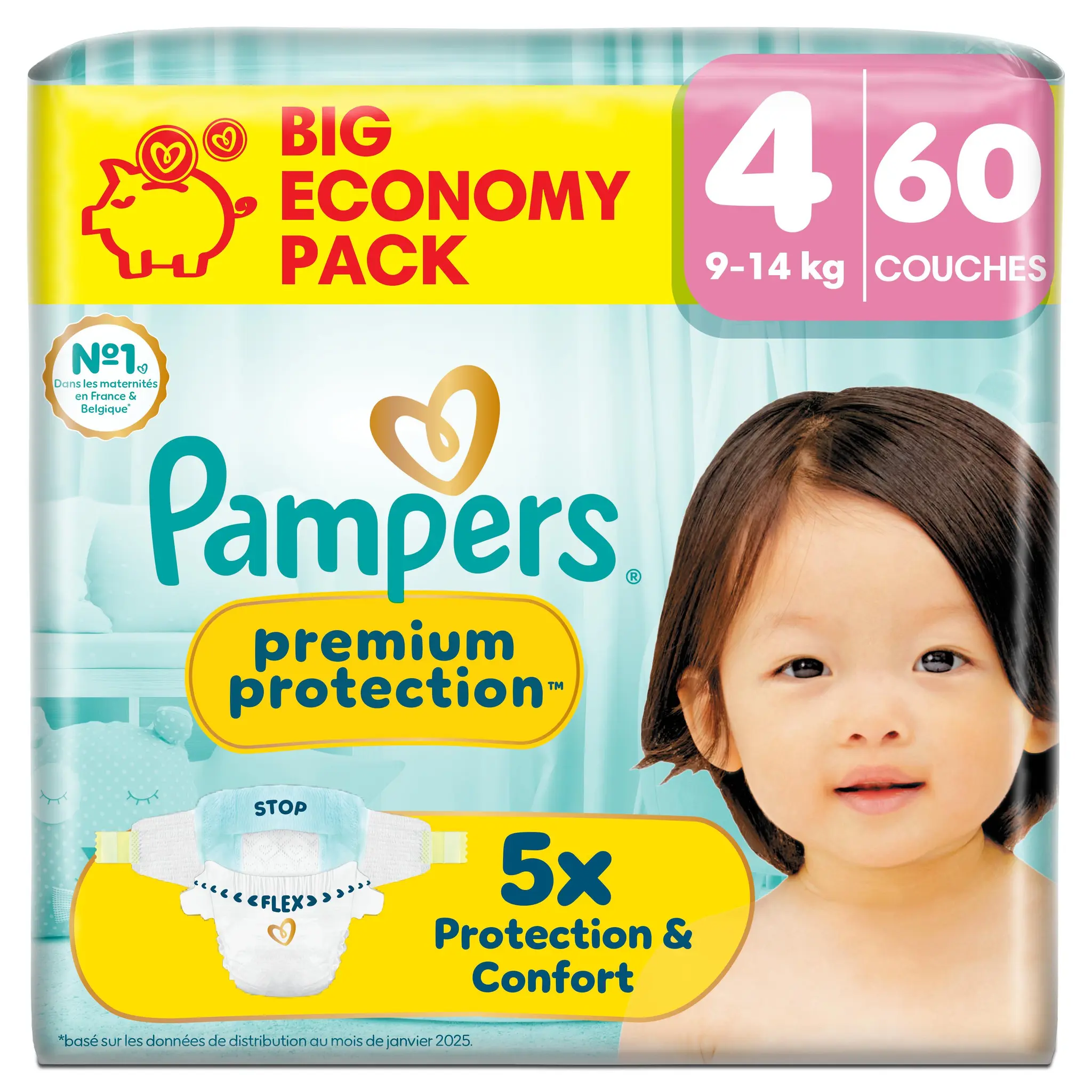 PAMPERS Premium Protection Couches taille 4 (9-14kg)