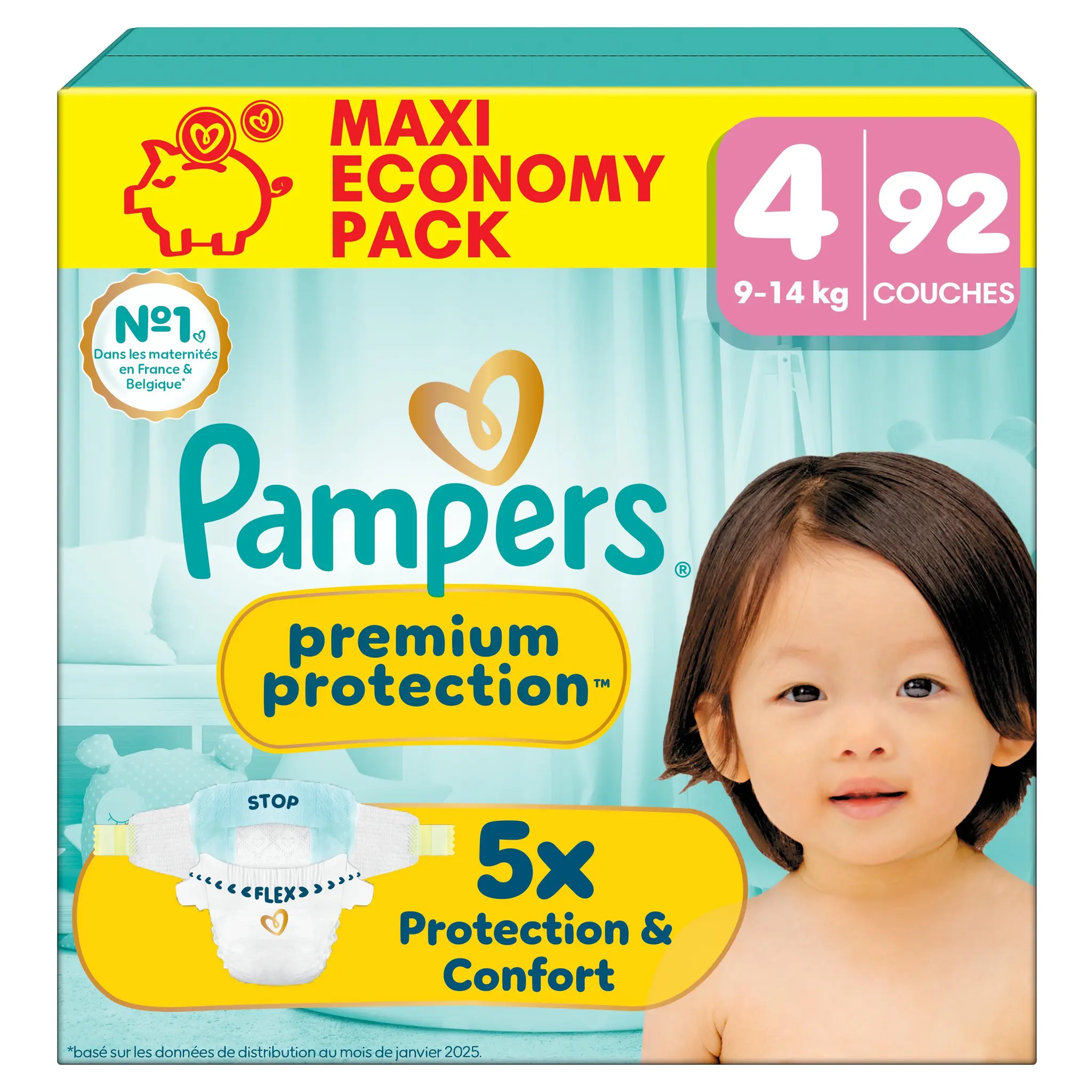 PAMPERS Premium Protection couches taille 4 (9-14kg)
